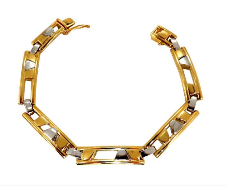 Men's 14K Gold Kinetic Sliding Geometric Bracelet - Adjustable, Elegant & Stylish for Everyday Wear & Special Occasions