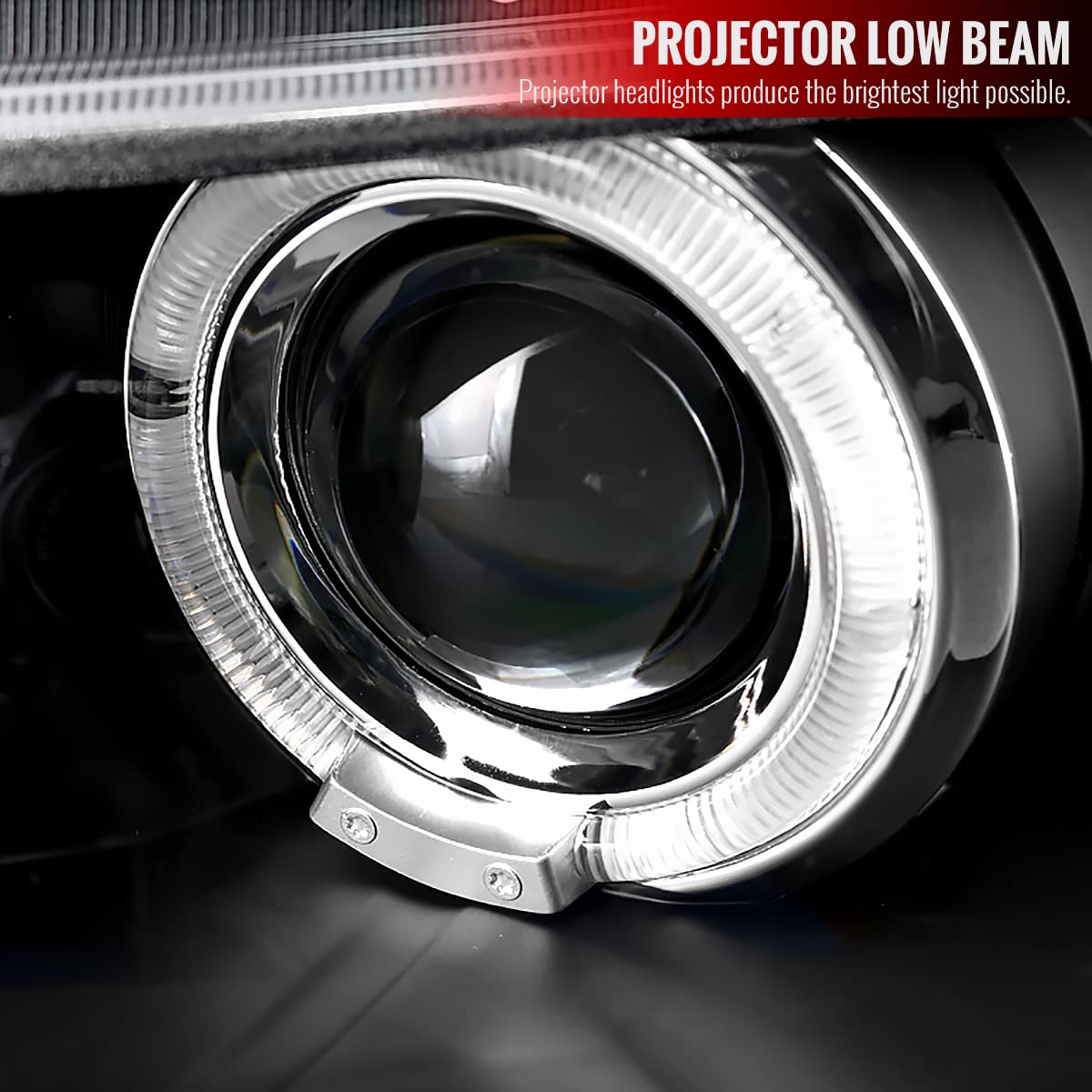 2006-2011 2-Door Car Black LED Halo Projector Headlights - High Performance Replacement Headlamps Pair for Enhanced Night Visibility | Perfect for Street Racing, Off-Roading & Night Driving