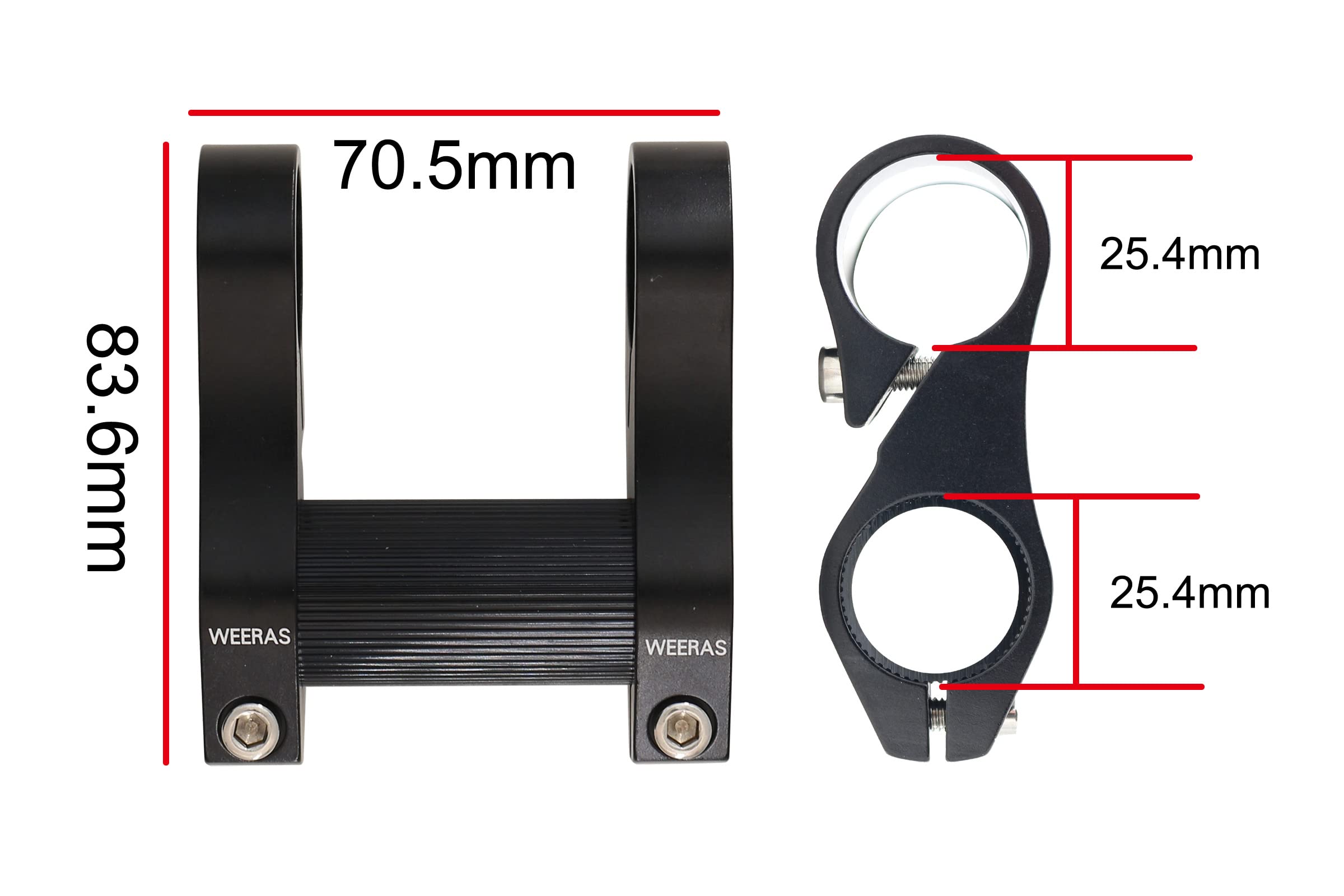 25.4mm Double-Stem Handlebar Riser Adapter - Ultralight Aluminum for Folding Bikes - Perfect for Commuting & Urban Cycling Accessories