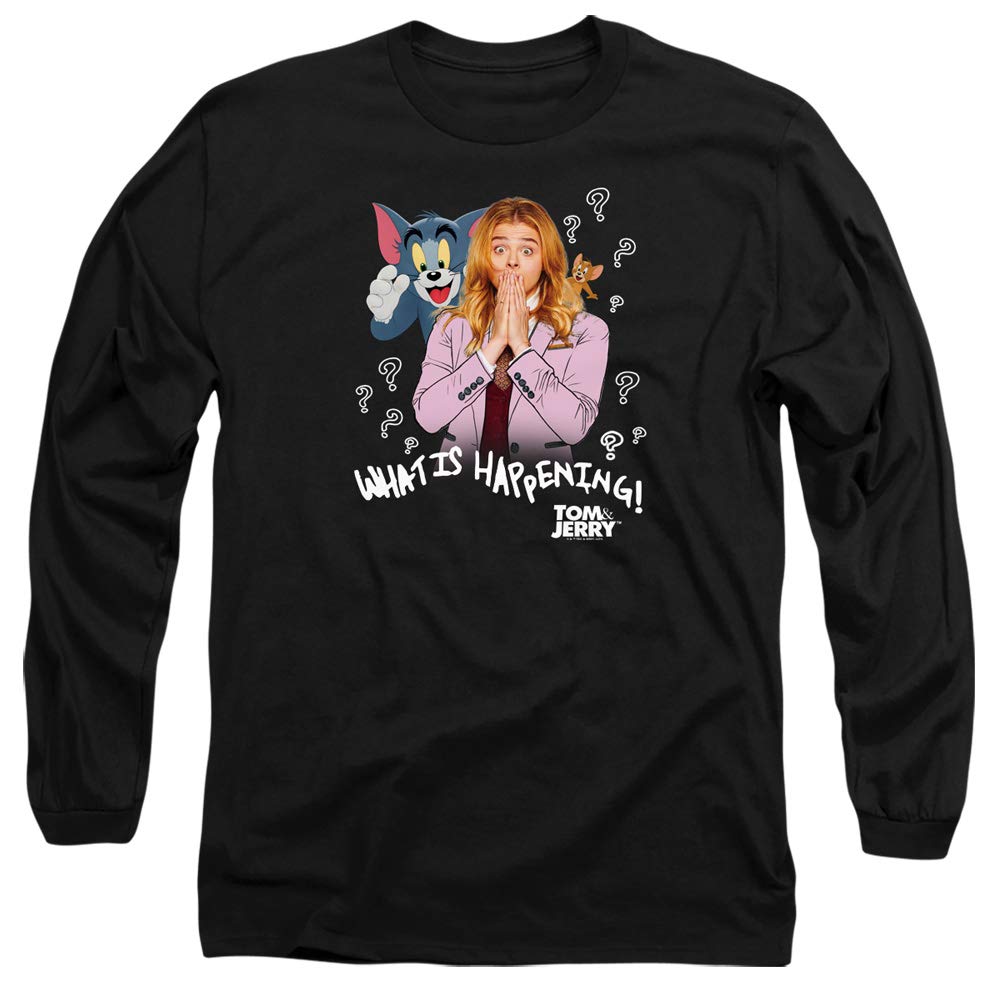 Tom and Jerry Movie 'What is Happening?' Graphic Long-Sleeve T-Shirt for Men & Women - Casual Wear, Cosplay, and Cartoon Lover Gift