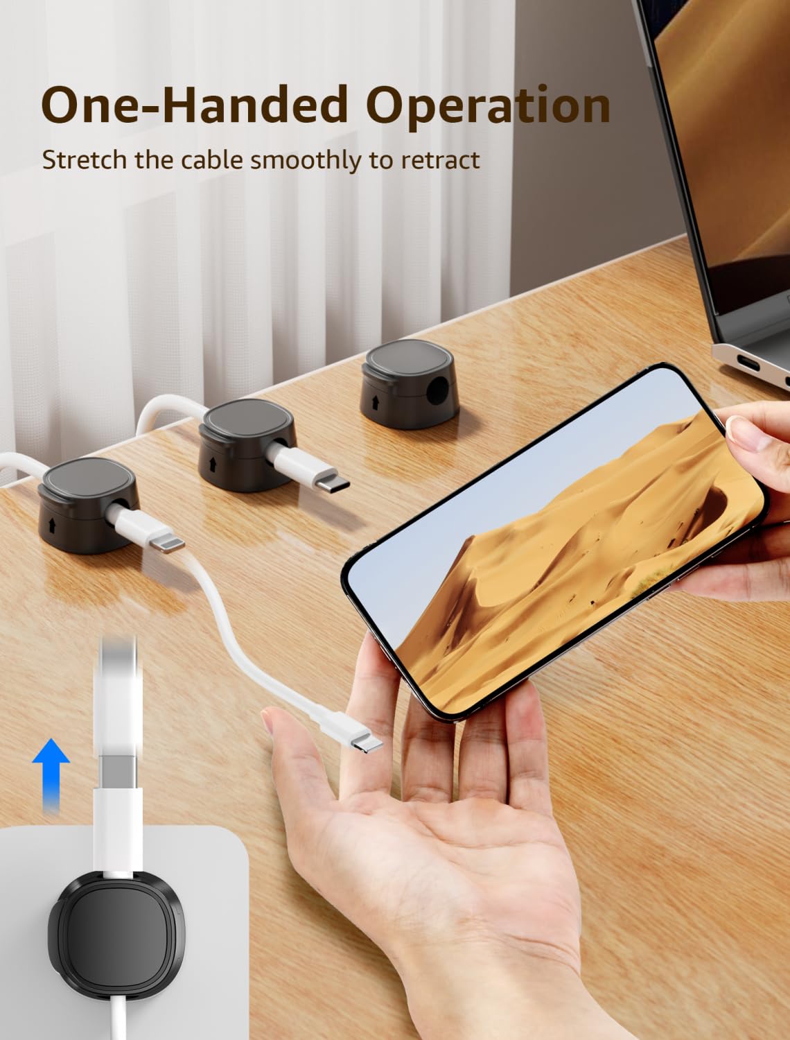 12 Pack Magnetic Cable Clips - Adjustable Adhesive Cord Holders for Desk, Wall & Car - Phone Charger Organizer for Nightstand & Office - Perfect for Cable Management & Home Organization