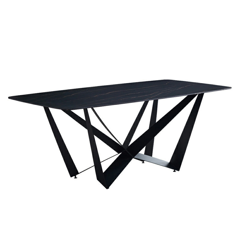 Premium CELINE Sintered Stone Dining Table - 180cm Modern Black Kitchen Table for Dining Room, Restaurant & Outdoor Patio