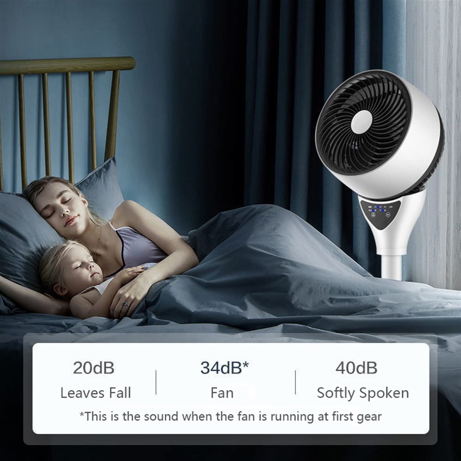 Quiet Oscillating Pedestal Fan with Remote Control - 3 Adjustable Speeds, Built-in Timer, Portable Standing Desk Fan for Home, Office & Bedroom - Perfect for Cooling, Air Circulation & White Noise Sleeping