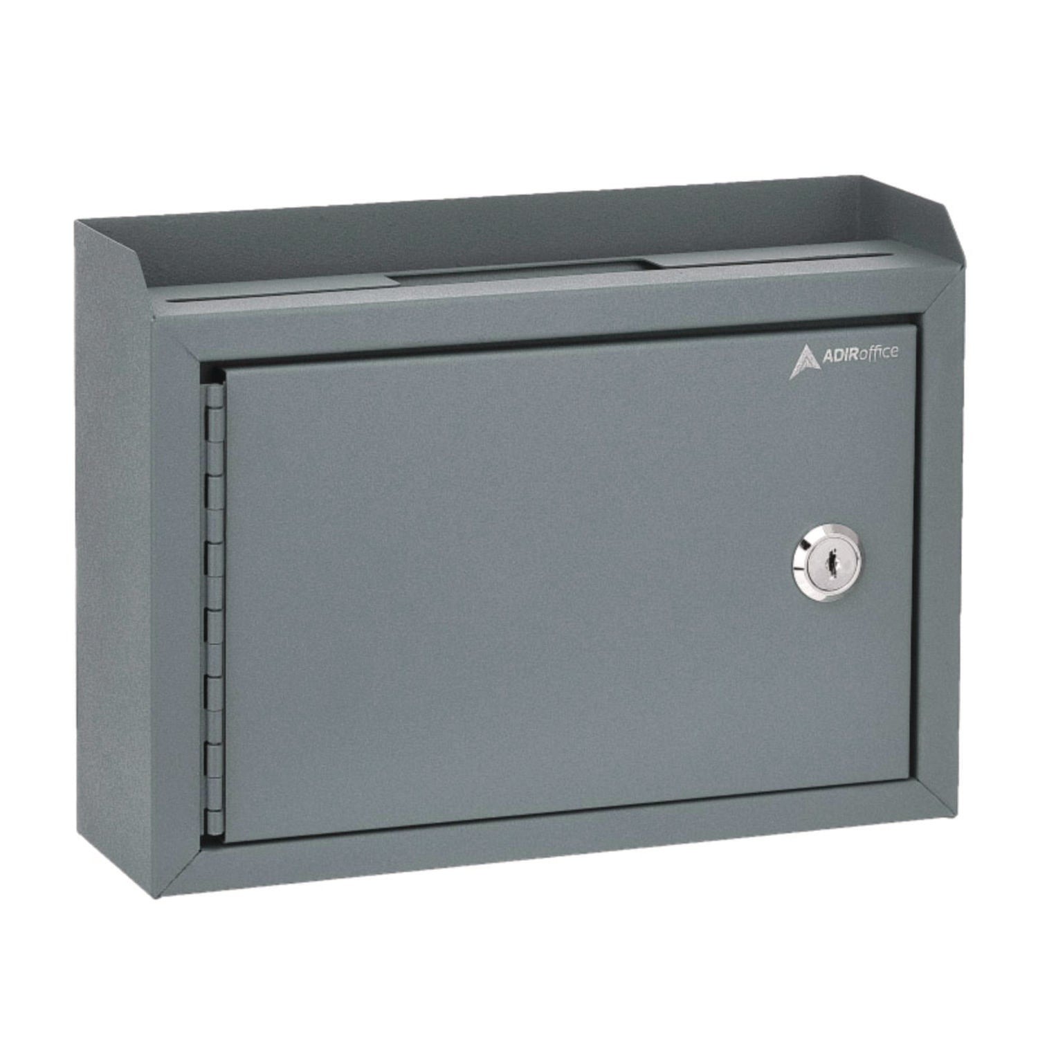 AdirOffice Medium Steel Secure Drop Box with Key Lock - 9.8