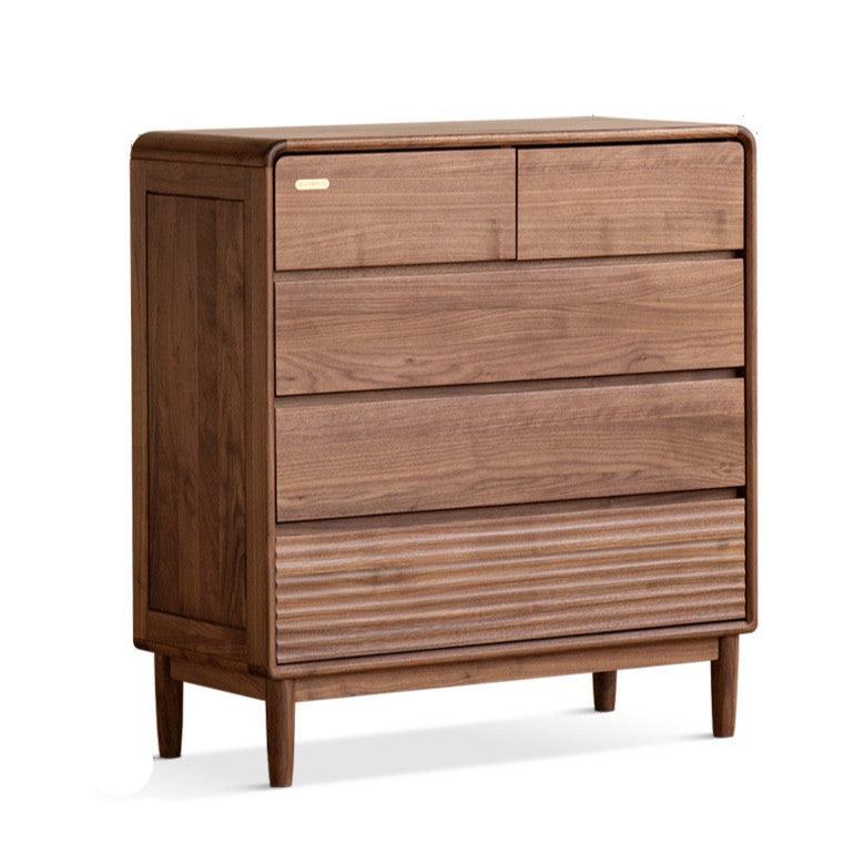 Premium Black Walnut Solid Wood Storage Cabinet with Drawers - Handcrafted Dresser for Bedroom, Living Room & Office Organization