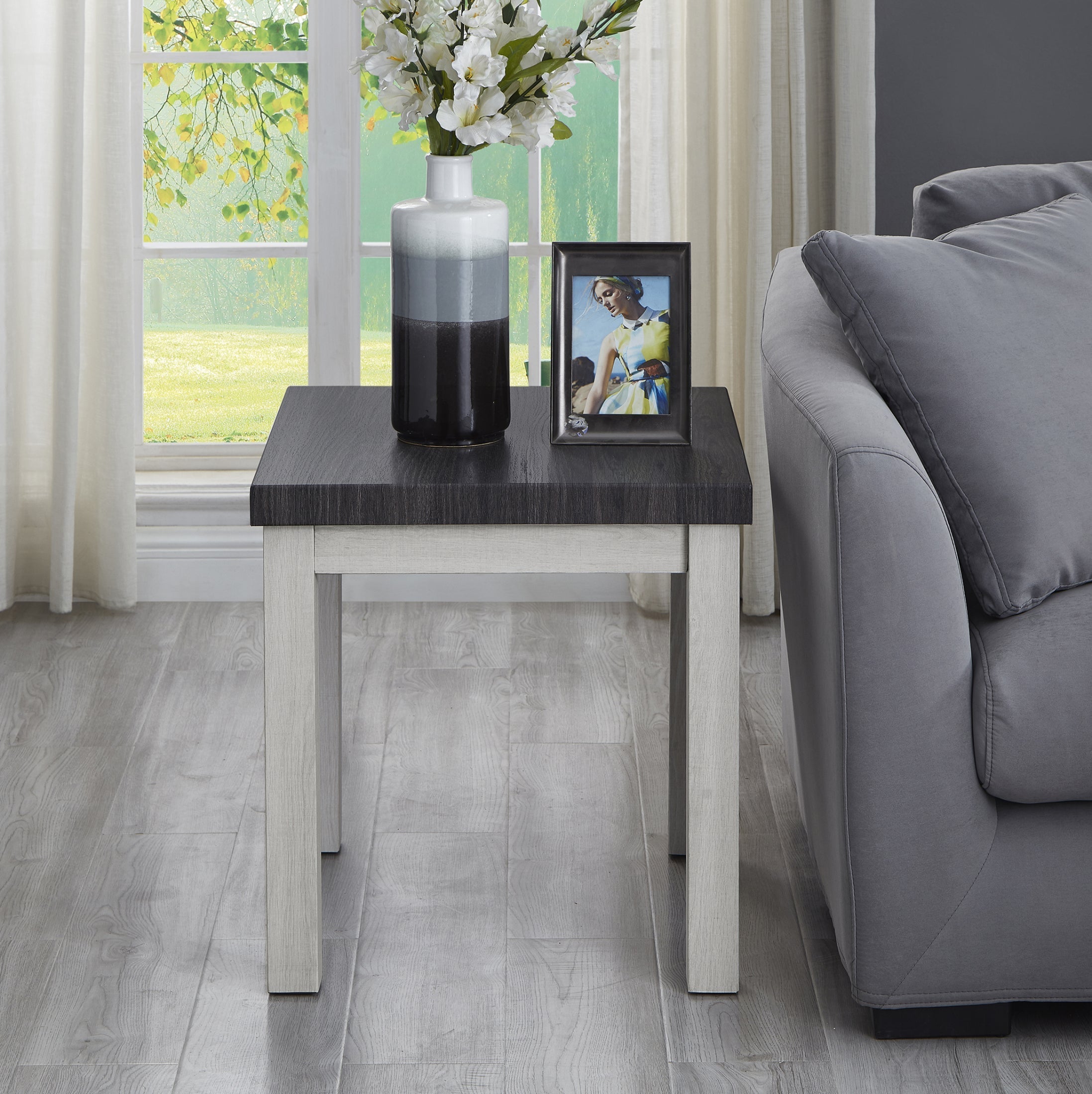 Ronan Two-Tone Wood 3-Piece Living Room Table Set - Coffee Table & End Tables - Modern Farmhouse Style for Living Room, Lounge & Family Room Decor
