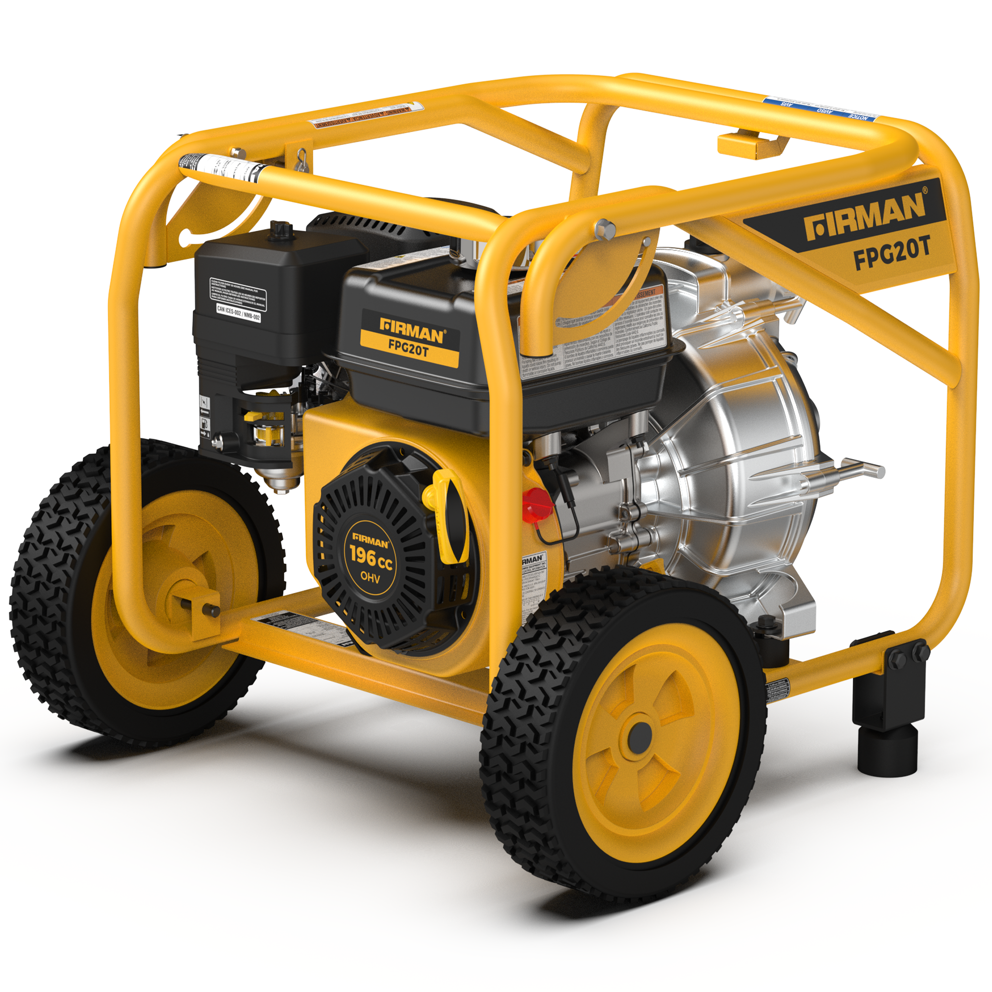 2 Inch Portable High Pressure Water & Semi Trash Pump - Durable Gas Powered Pump for Flood Control, Irrigation, Construction & Farm Use