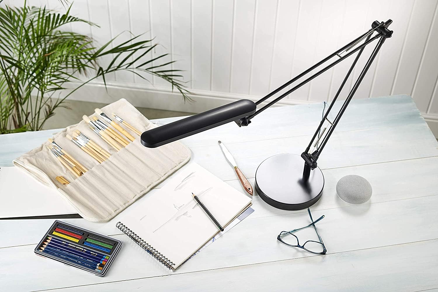 Mambo LED Desk Lamp - Adjustable Brightness & Eye Protection, Silver Grey for Home Office, Study & Reading