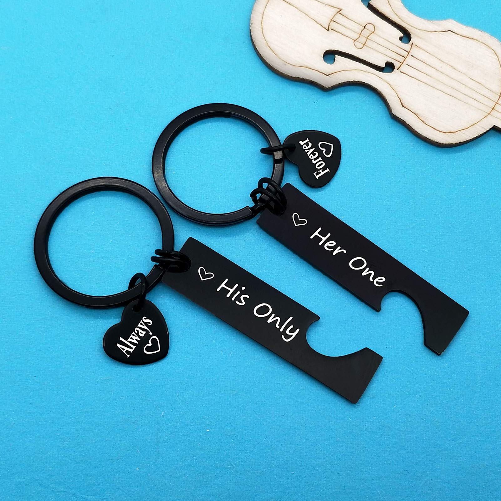 Romantic Couple Keychain Set - Valentine's Day, Anniversary & Christmas Gift for Boyfriend, Girlfriend, Husband or Wife - Perfect Wedding & Birthday Present for Couples | Great for Everyday Carry & Special Occasions