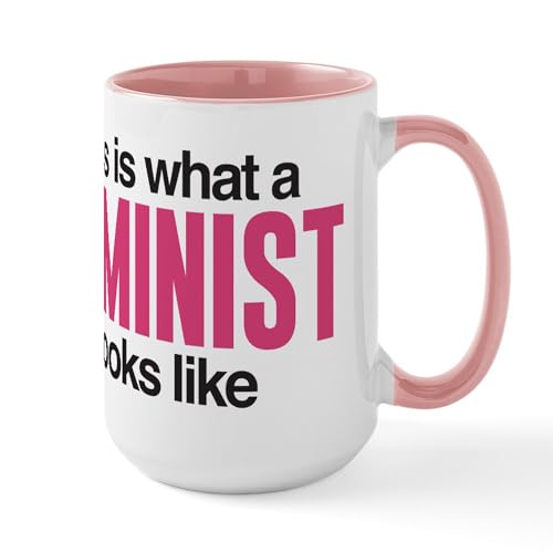 White/Pink Inside - Feminist Large Mug