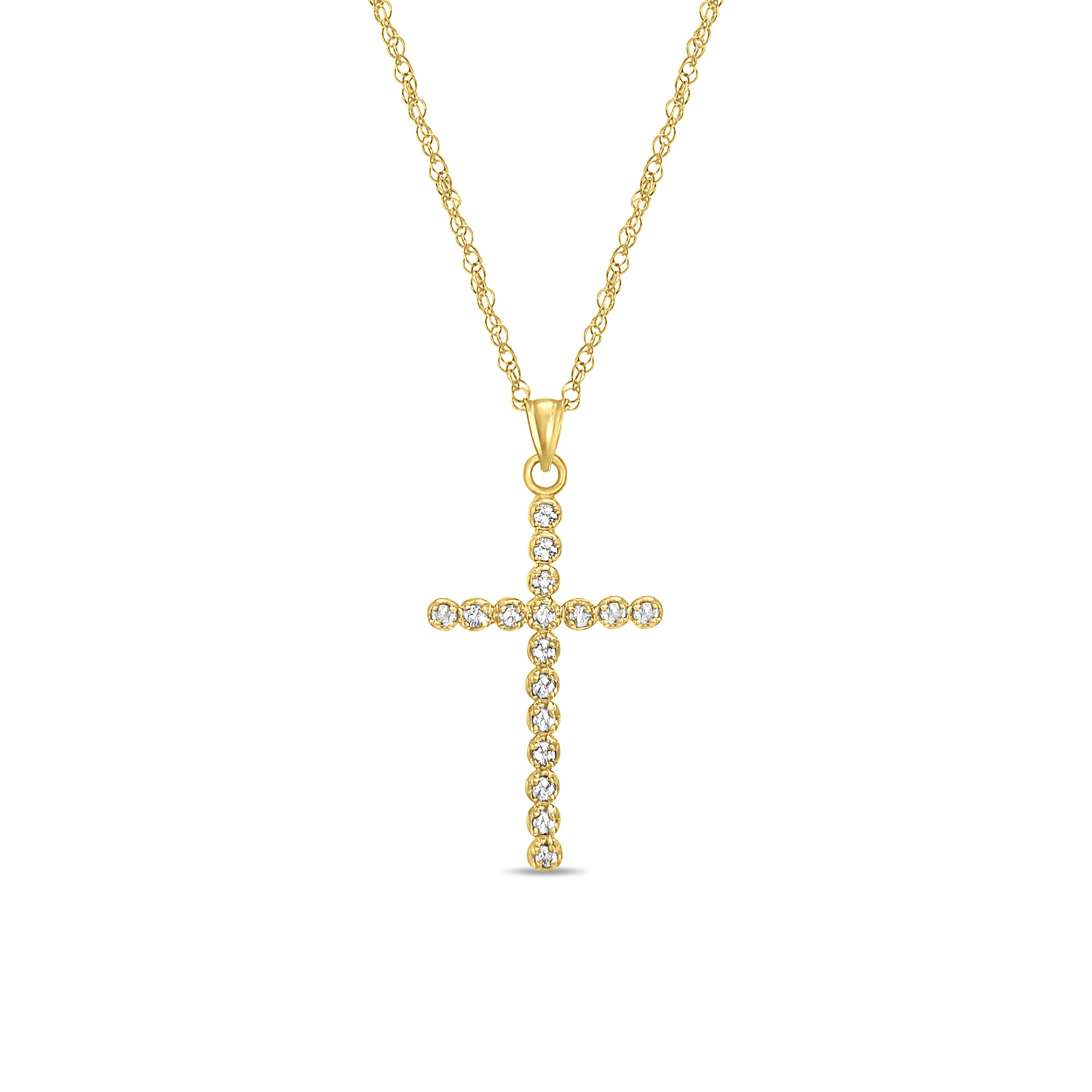 0.5 Carat Diamond Cross Pendant Necklace in 14K Yellow Gold - Perfect for Gifts, Religious Occasions & Everyday Elegance