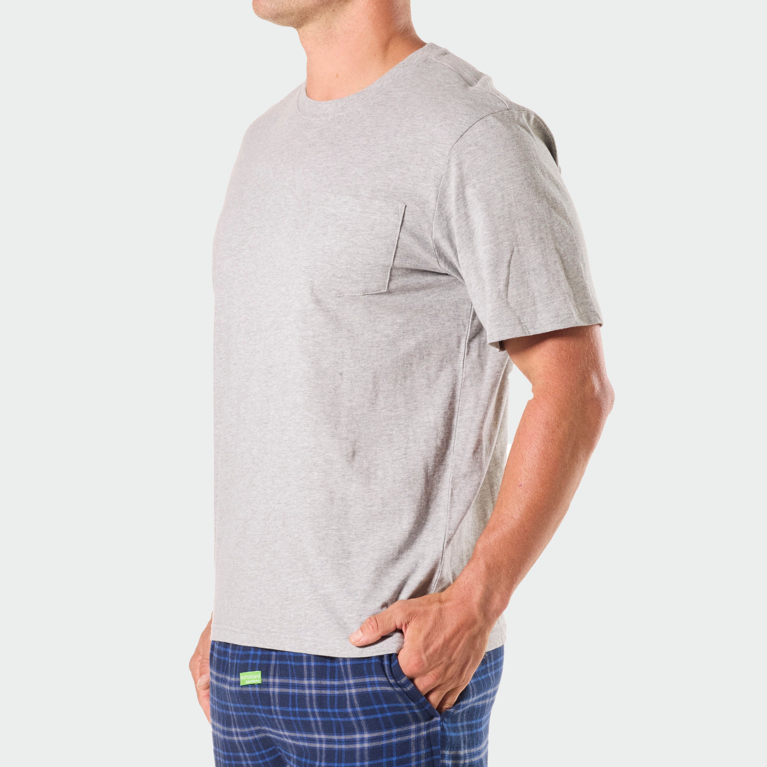 Men's Relaxed Cotton Sleep T-Shirt - Light Grey Marble | Soft & Comfortable Nightwear for Lounge & Bedtime