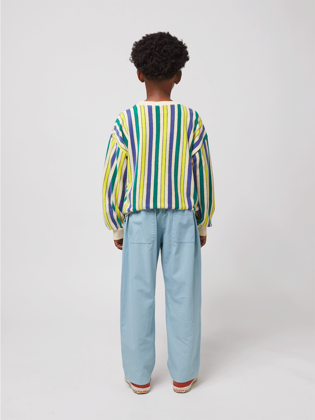 Bobo Choses Women's Multicolor Stripes Terry Cloth Sweatshirt - Soft Cotton Pullover for Casual Wear, Lounge & Travel