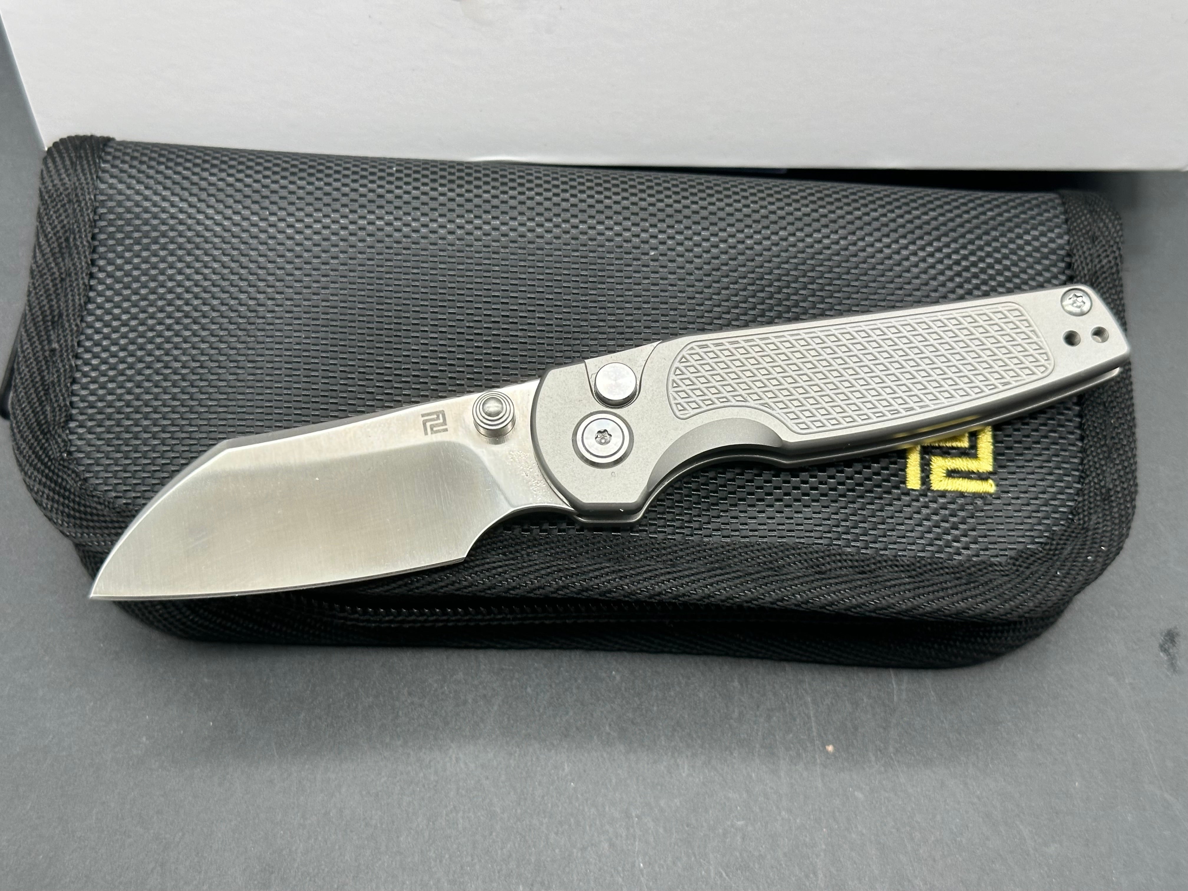 ARTISAN CUTLERY CLEO ATZ 1871G Folding Knife - CPM S90V Premium Steel Blade & Titanium Handle - EDC Pocket Knife for Camping, Hiking & Outdoor Survival