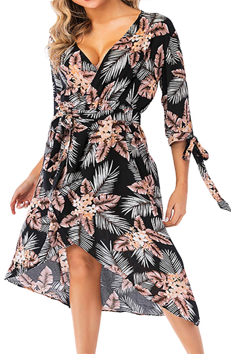 Women's Floral Maxi Dress V-Neck Boho Beach Wedding Party Dress - Perfect for Summer Vacations, Beach Getaways & Outdoor Events