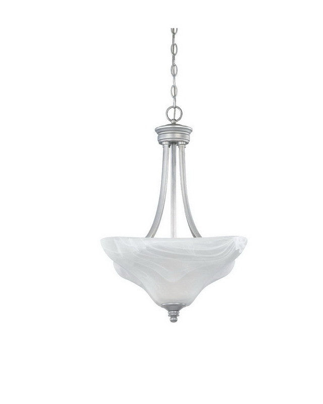 Designer Fountain Lighting 81931 MTP Bella Vista Collection 3-Light Hanging Pendant Chandelier in Matte Pewter Finish - Perfect for Dining Room, Kitchen Island, or Entryway Lighting