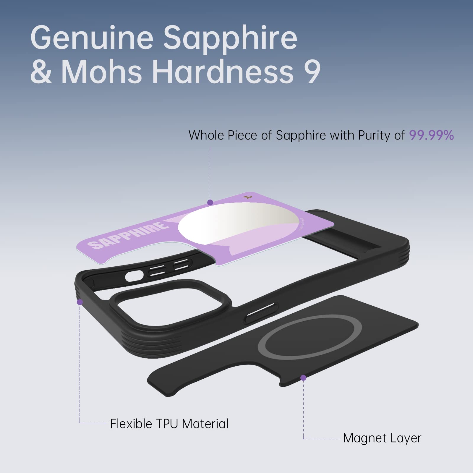 Sapphire Magnetic Shockproof Phone Case for iPhone 14 Pro 6.1