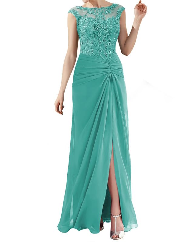 Elegant Long Lace Mother of The Bride Dress with Cap Sleeves - Wedding Guest Gown for Women - Perfect for Formal Weddings, Church Ceremonies & Special Occasions