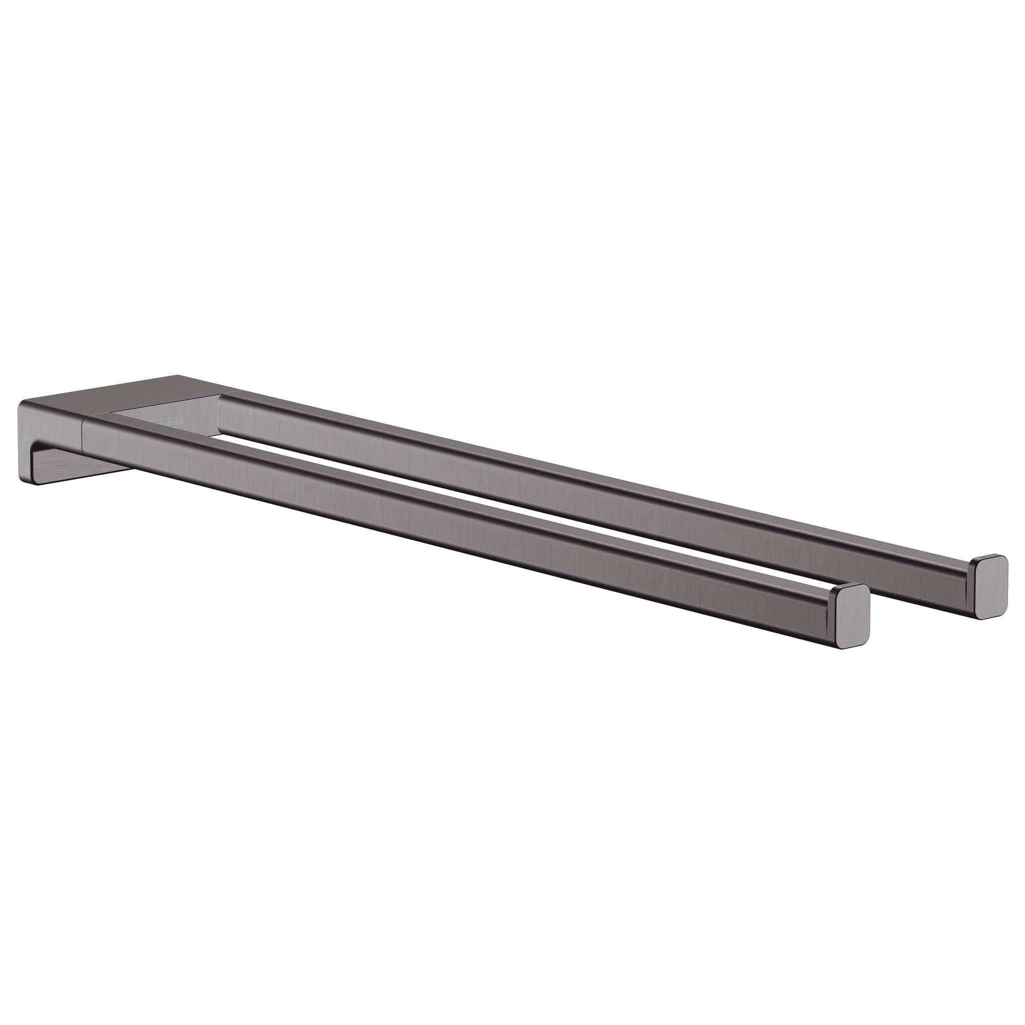 Hansgrohe Brushed Black Chrome 3-inch Twin-Handle Towel Holder - Premium Bathroom Accessory for Modern Homes (Model 41770340) | Perfect for Bathrooms, Spas & Luxury Vanities