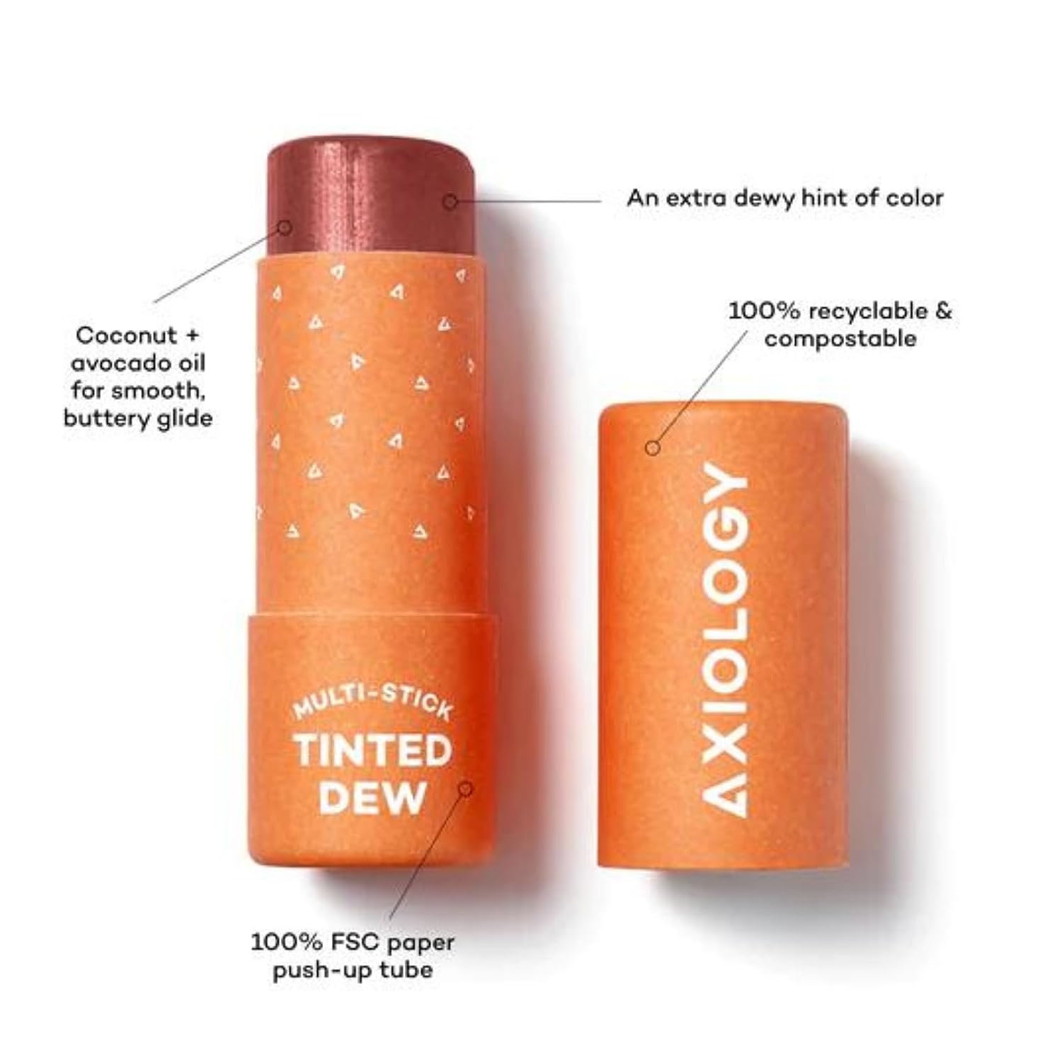 Axiology Vegan Multi Stick - Tinted Dew for Eyes, Lips & Cheeks | Hydrating Blush, Contour & Highlight Face Stick | Soft, Lustrous Lip Stain Makeup with Natural Oils & Butter | Perfect for Everyday Glam & On-the-Go Touch Ups (Infinite)