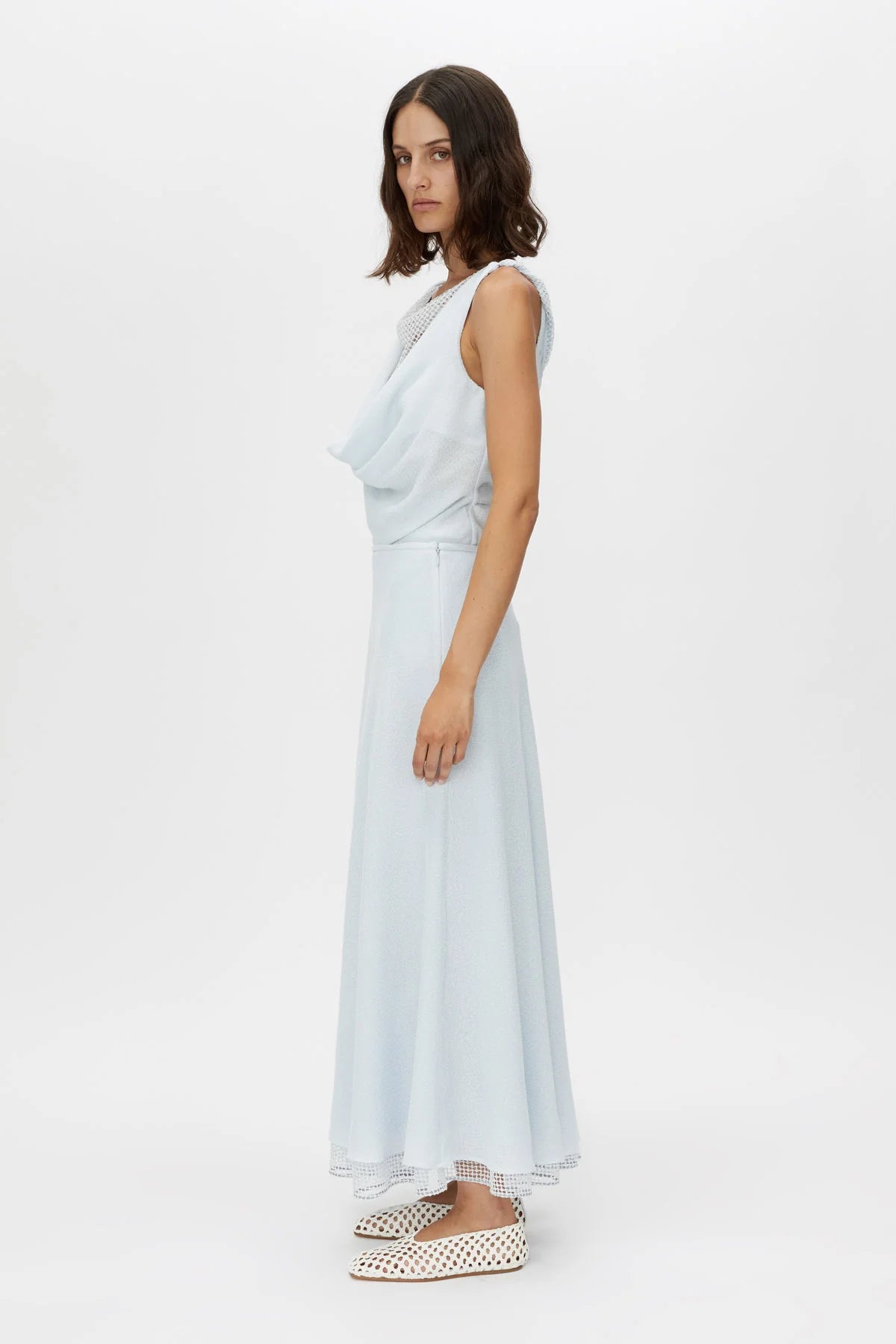 Attar Circle Skirt in Ice Blue - Flowy Midi Skirt for Women | Perfect for Summer Outfits, Beach Vacations & Boho Fashion