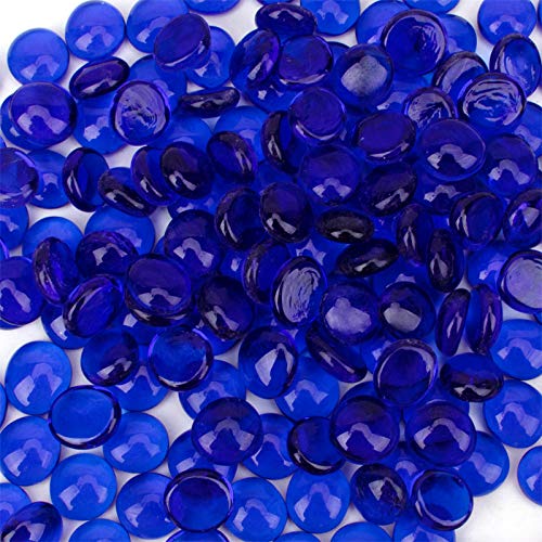 18 Pound Fire Glass Beads - Cobalt Blue Reflective Fire Pit Gems for Gas Fireplace, Vase Fillers & Aquarium Decor - Heat Resistant Decorative Pebbles for Indoor/Outdoor Use