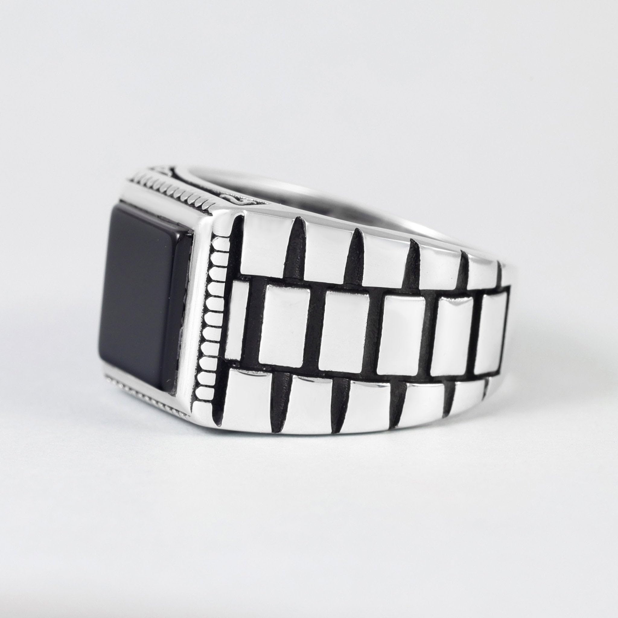 Men's Sterling Silver Rings with Onyx or Turquoise Stone - Elegant Mens Jewelry for Gifts & Everyday Wear - Anillos de Plata Para Hombre