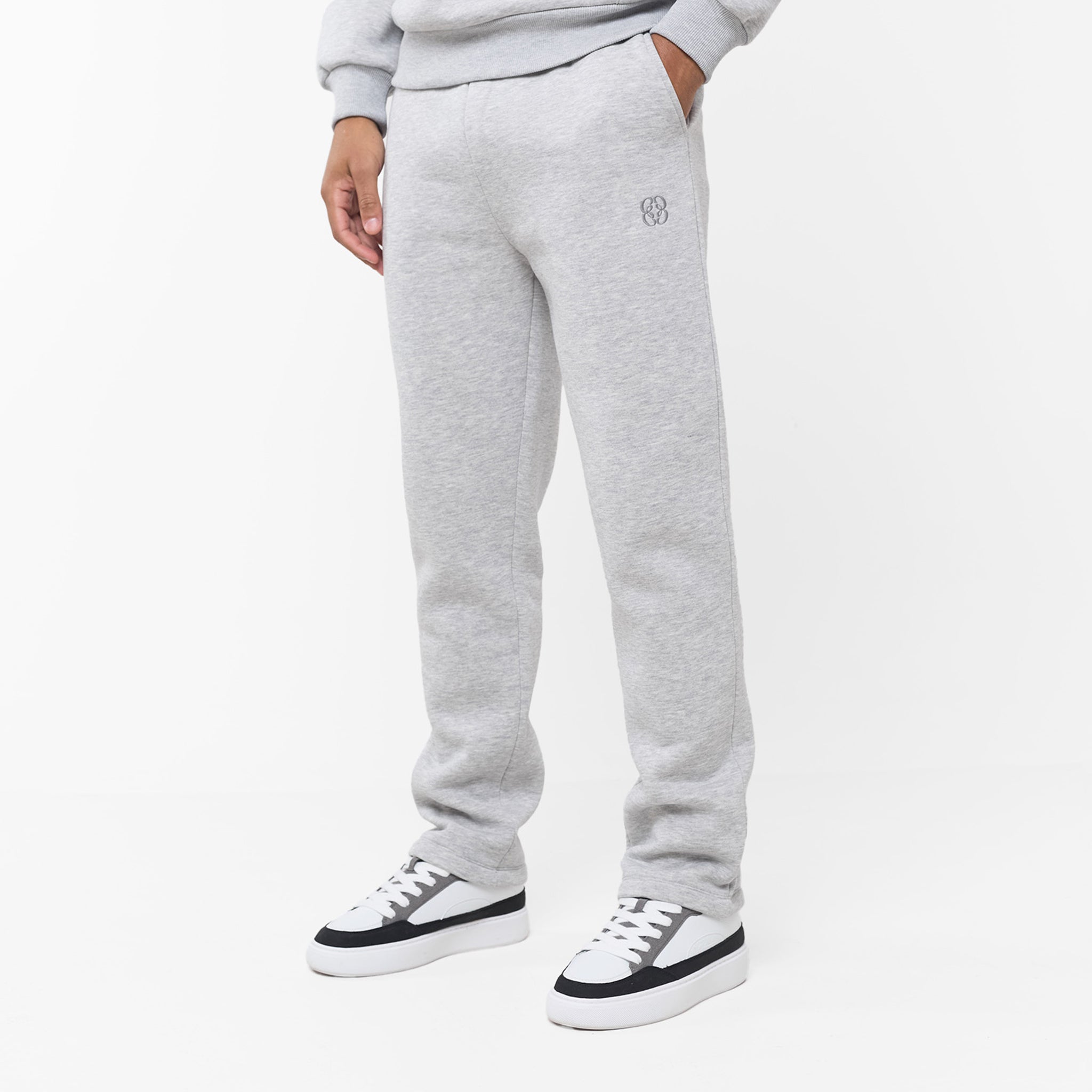 Embroidered Icon Tracksuit for Men & Women | Grey Marl Color | Comfortable Lounge Wear for Gym, Running & Casual Outfits