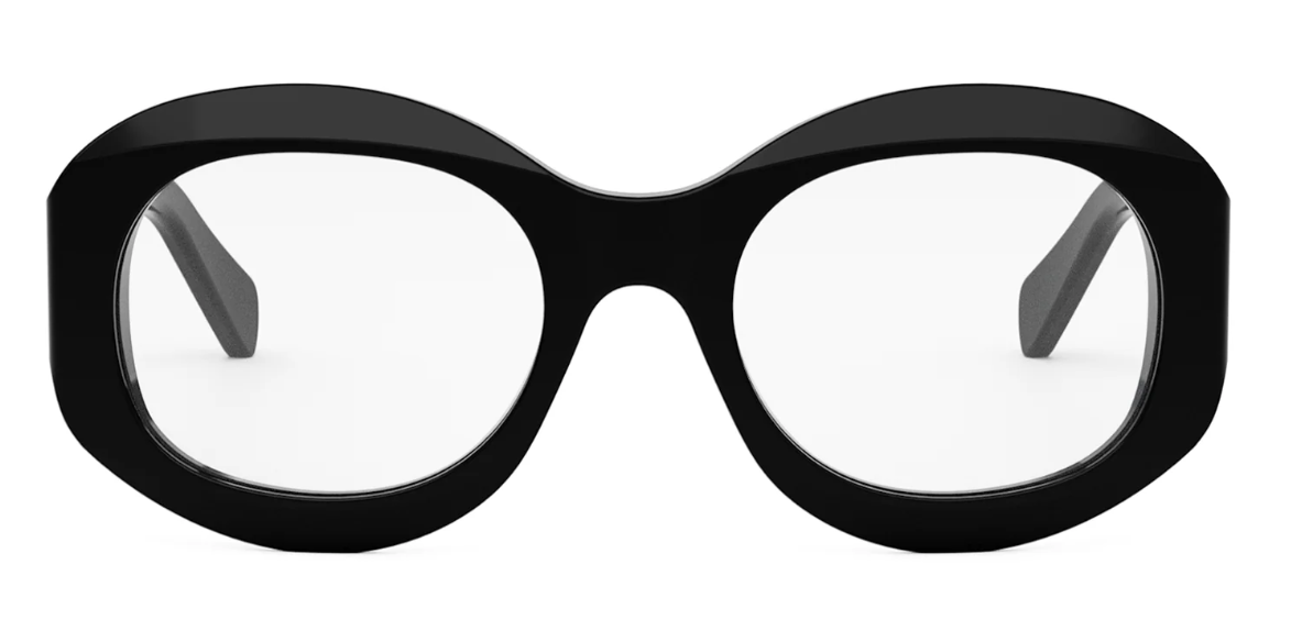 Celine 3 DOTS CL50149I 001 Shiny Black Round Women's Eyeglasses | Fashionable Optical Frames for Women | Perfect for Work, Reading & Everyday Wear