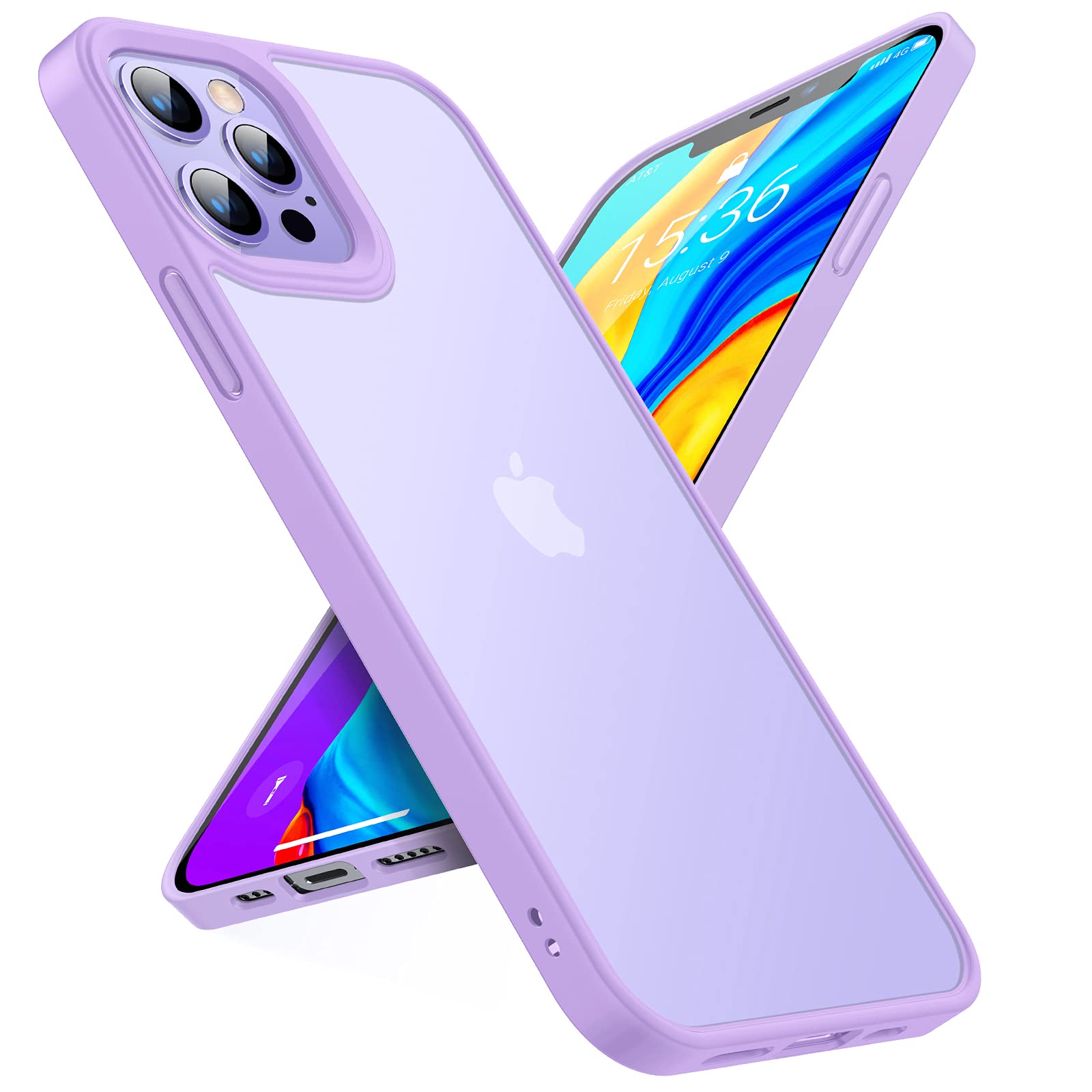 TORRAS Shockproof iPhone 12 Pro Max Case - Military Grade Drop Protection, Translucent Matte Phone Cover | Guardian Series in Purple | Perfect for Outdoor Activities, Travel & Daily Protection