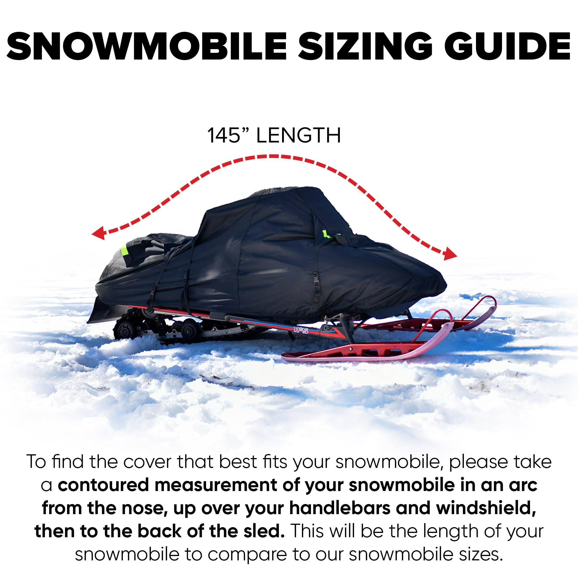 Budge Sportsman Snowmobile Cover - Heavy Duty, Waterproof, Trailerable for 145