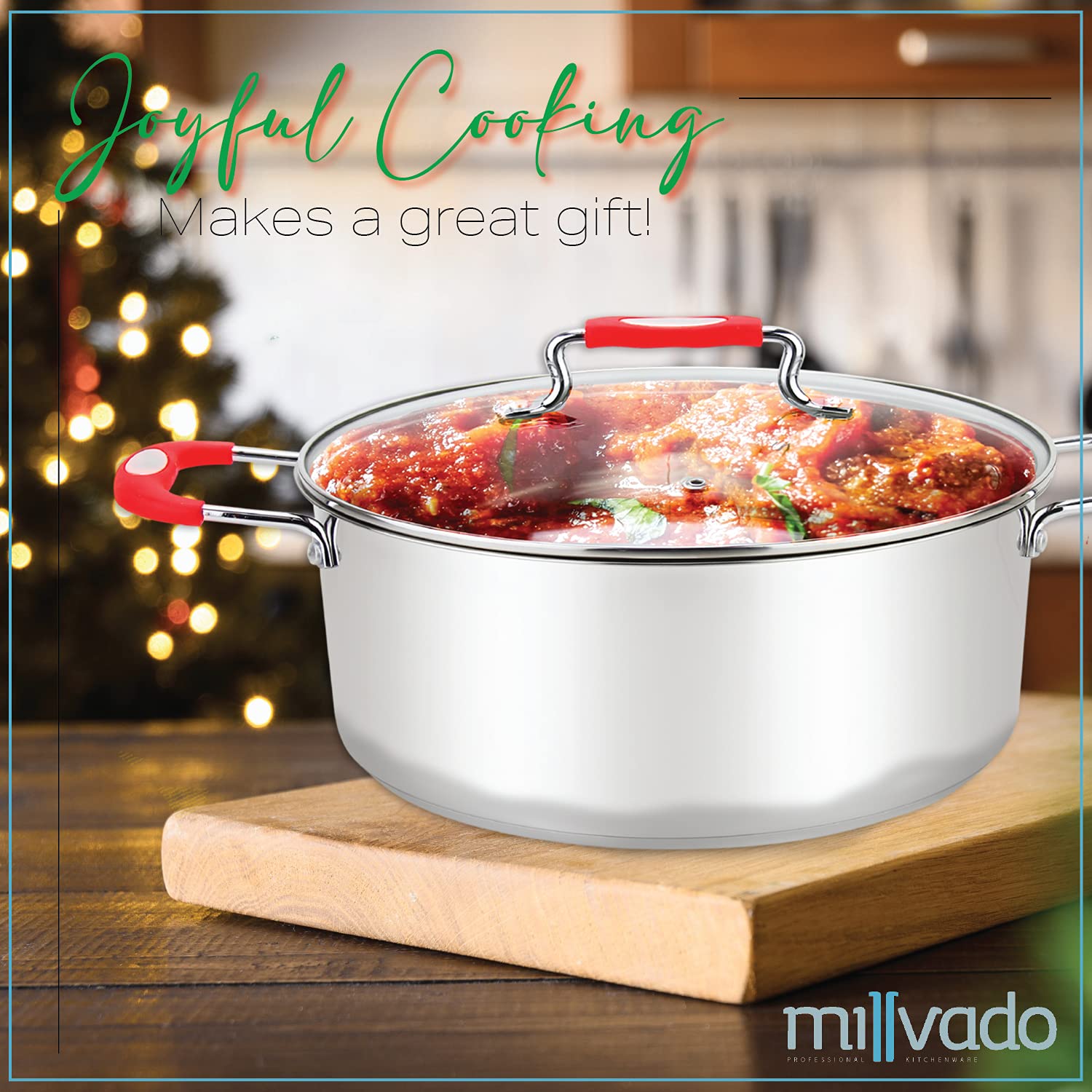12.6 Quart Stainless Steel Dutch Oven - Large Casserole Pot for Soup, Pasta, Braising & Induction Cooking | Perfect for Family Dinners, Camping & Professional Kitchens