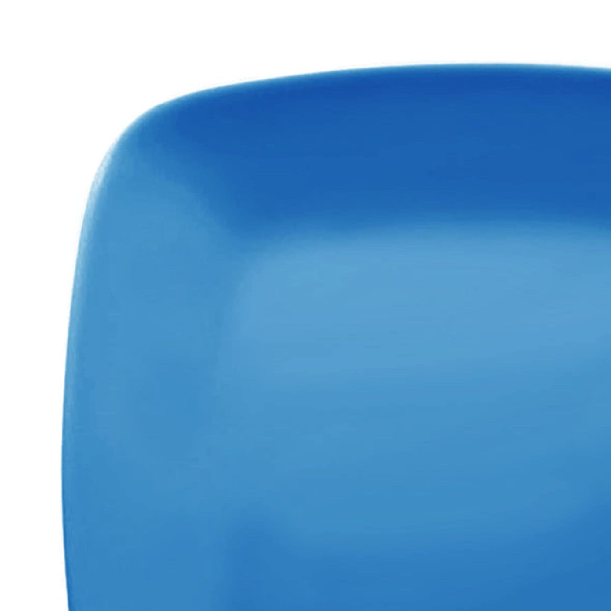 Elegant Disposable Plastic Dessert Plates 120 Pcs - Heavy Duty Round & Square Blue Salad Plates (7.25