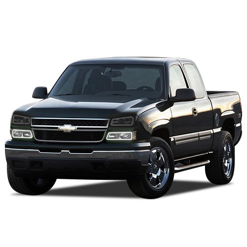 Flashtech LED RGB Multi-Color Halo Ring Headlight Kit with Bluetooth RF Remote & App Control - Compatible with Chevrolet Silverado 2003-2006 - Upgrade Your Truck Lighting for Night Driving & Custom Styling