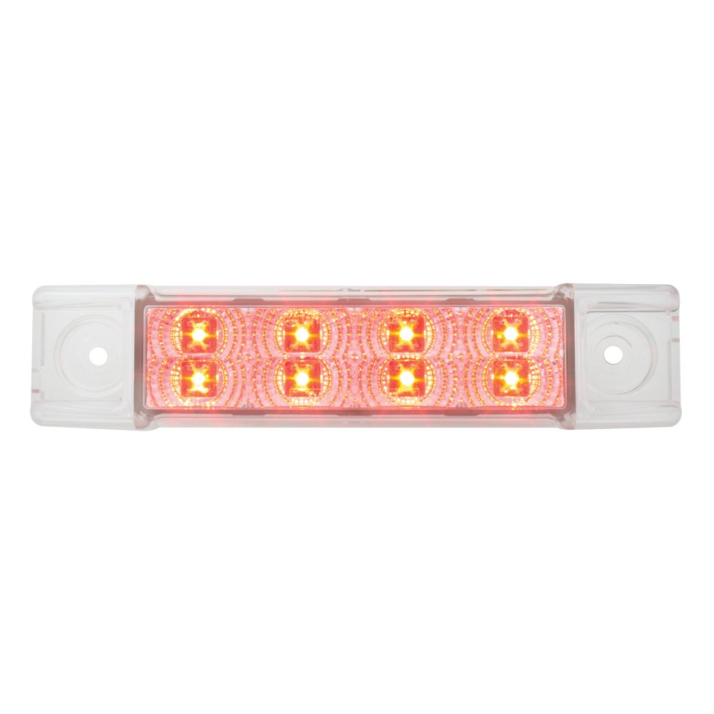 Grand General 76273 Red Rectangular 8 LED Marker/Clearance Light with Clear Lens - Durable Truck Trailer Lighting for Enhanced Road Safety & Visibility