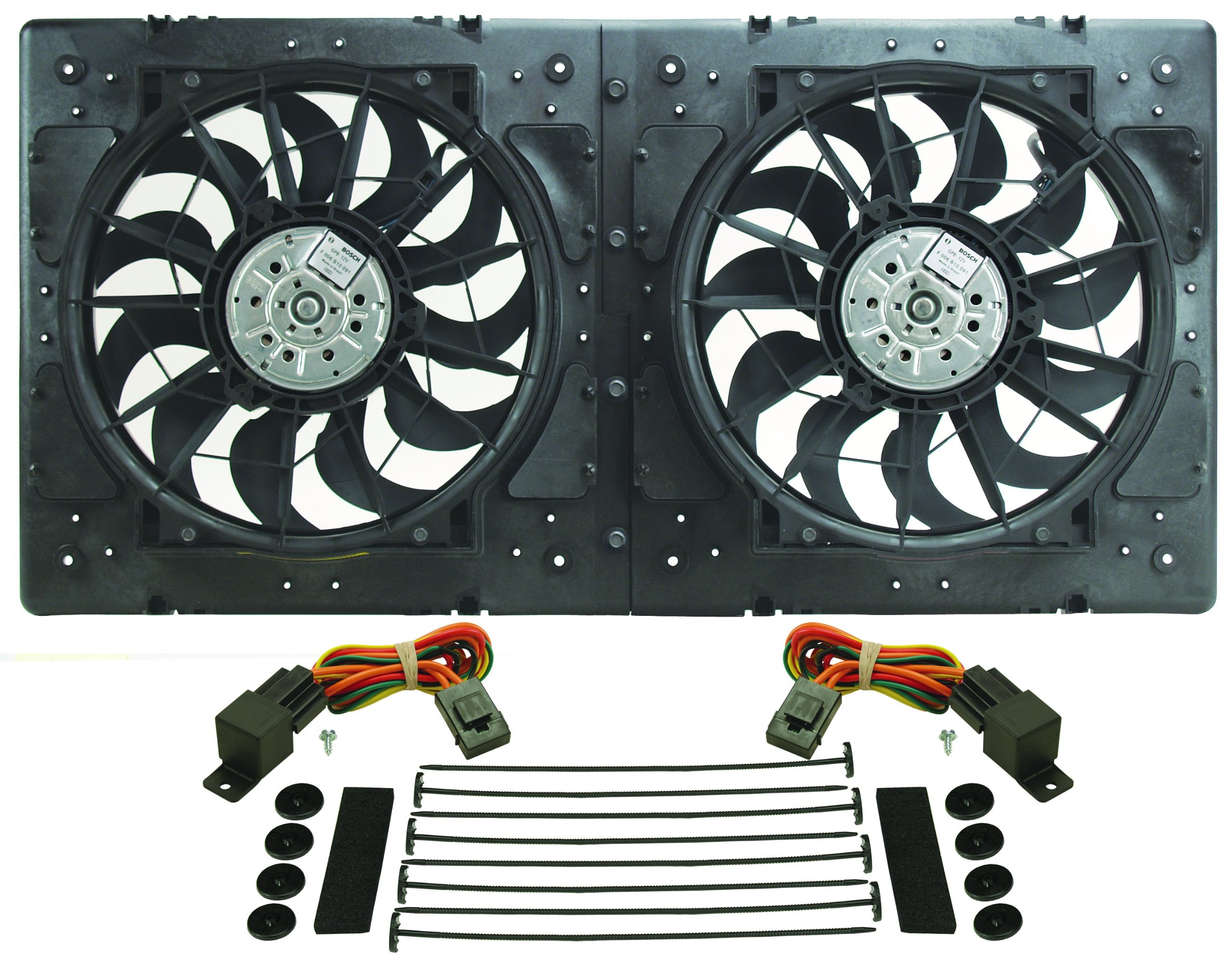 Derale 16934 High Output Dual Radiator Fan - Black | Heavy-Duty Cooling for Trucks & Performance Cars | Perfect for Off-Roading, Towing & Racing Applications