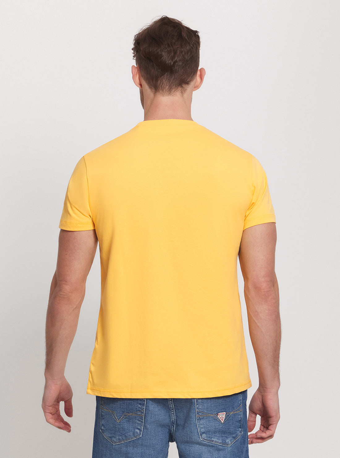Eco-Friendly Yellow College Logo T-Shirt for Men & Women - Comfortable Cotton Tee for School Spirit, Campus Wear, and Casual Outfits