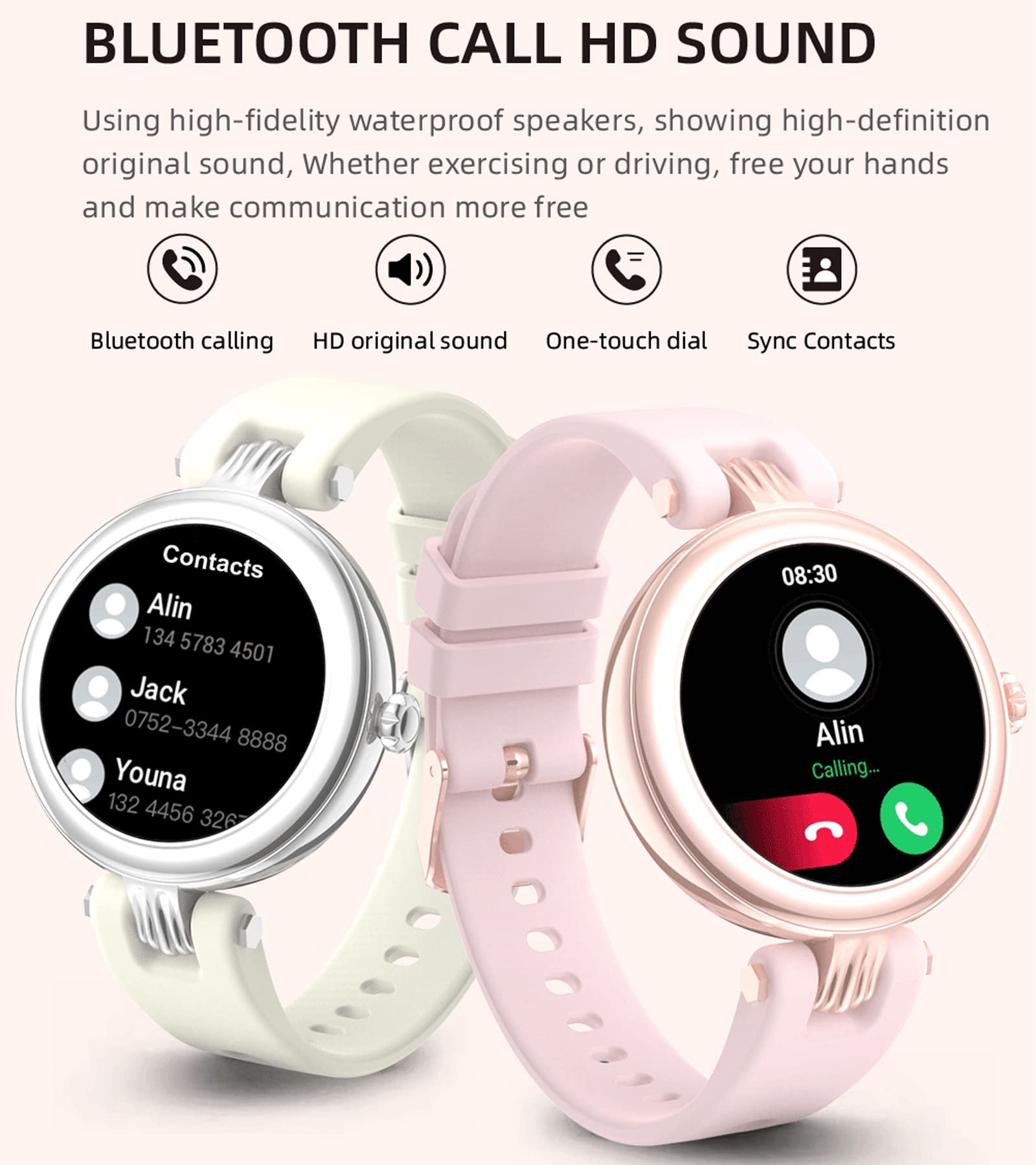 Yihou Smart Watch for Women - Fitness Tracker with Call Function, Step Counter, Heart Rate Monitor, Waterproof Activity Watch for Android & iPhone - Perfect for Workouts, Running & Daily Use