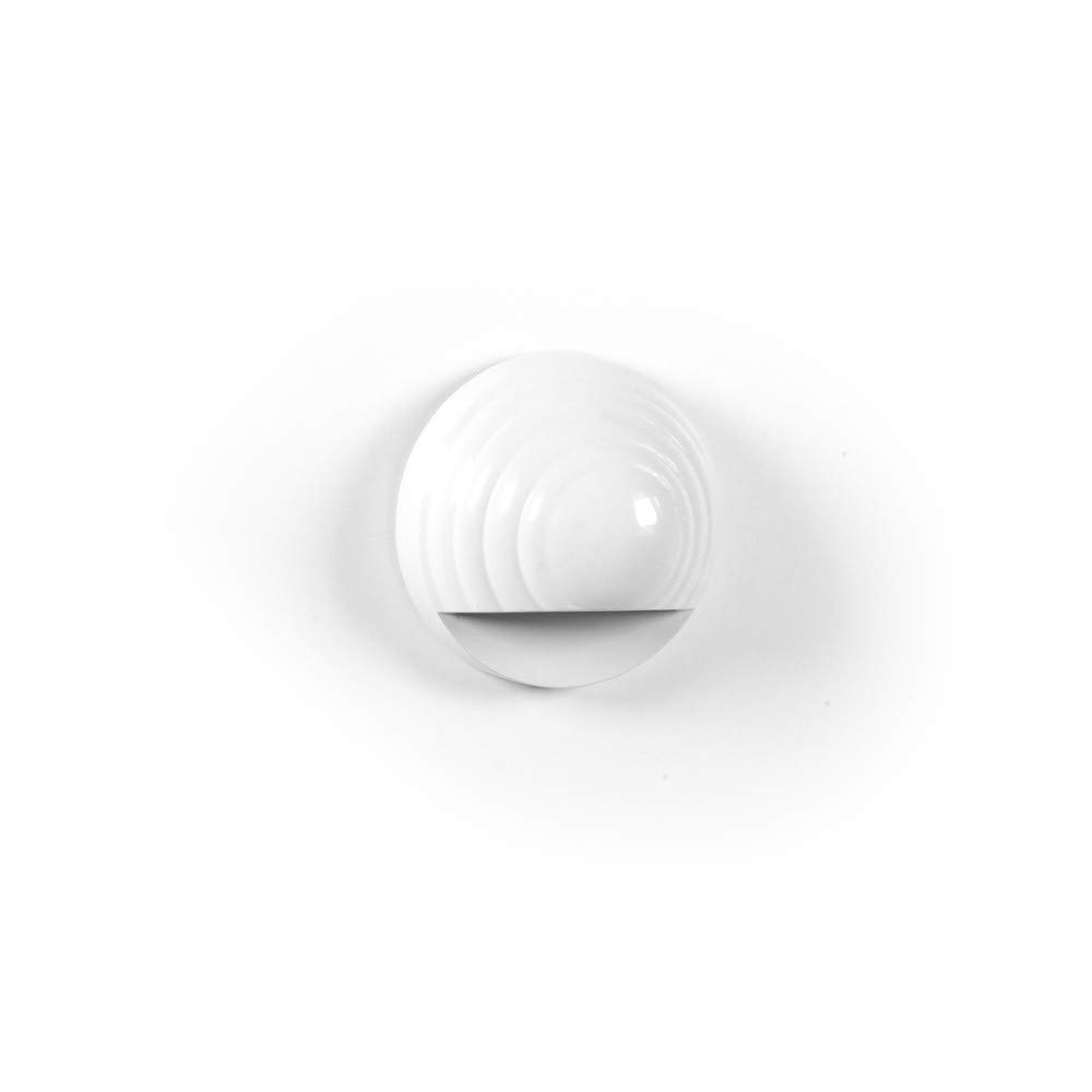 Deckorators Round Post Sconce LED Light Fixture - White Outdoor Wall Lighting for Patio, Garden, Porch & Deck