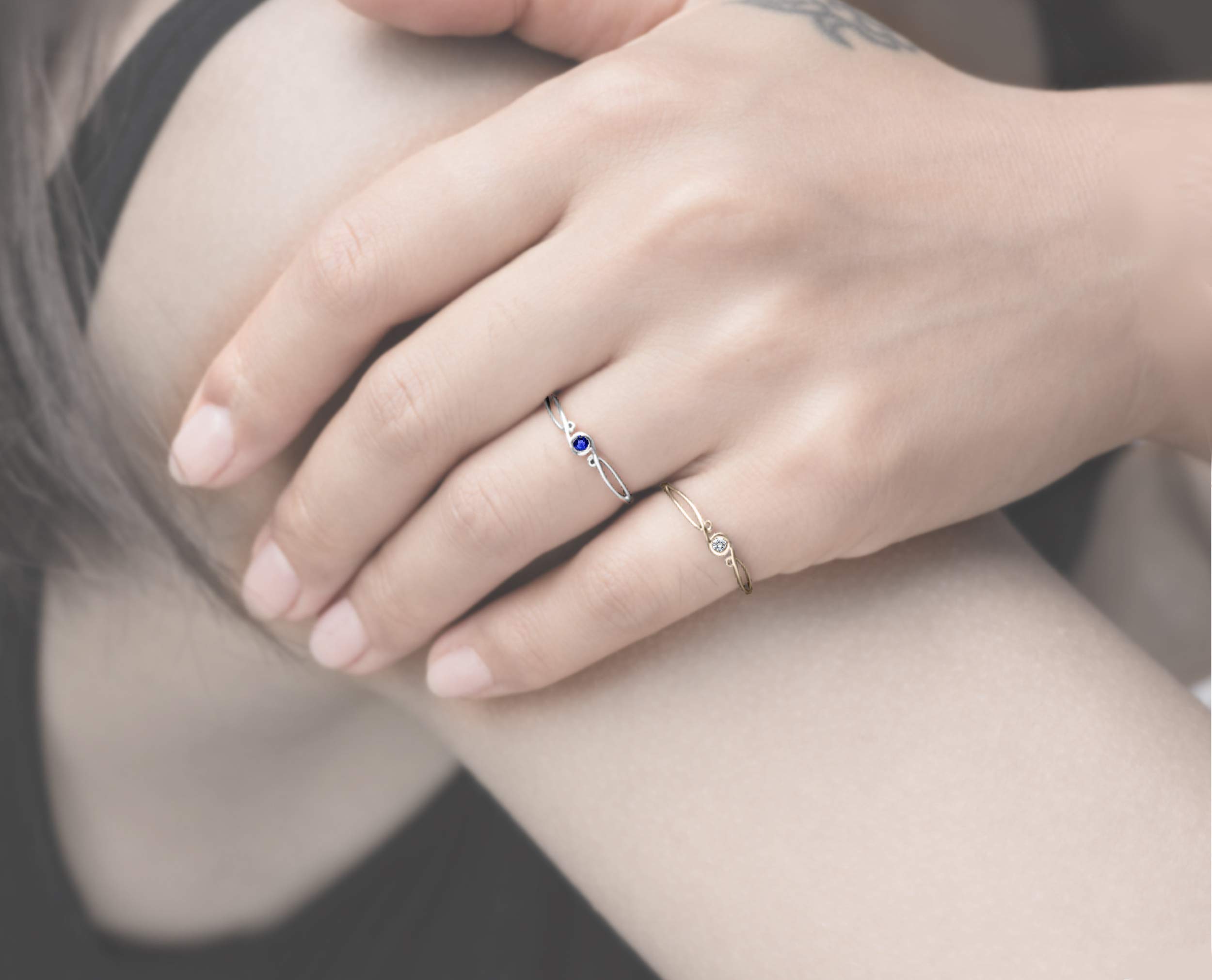 Majade 14K Yellow Gold Diamond Engagement Ring - Handmade Solid Gold Wedding Band, Minimalist Unique Dainty Ring for Women | Perfect for Proposals, Anniversaries & Special Occasions