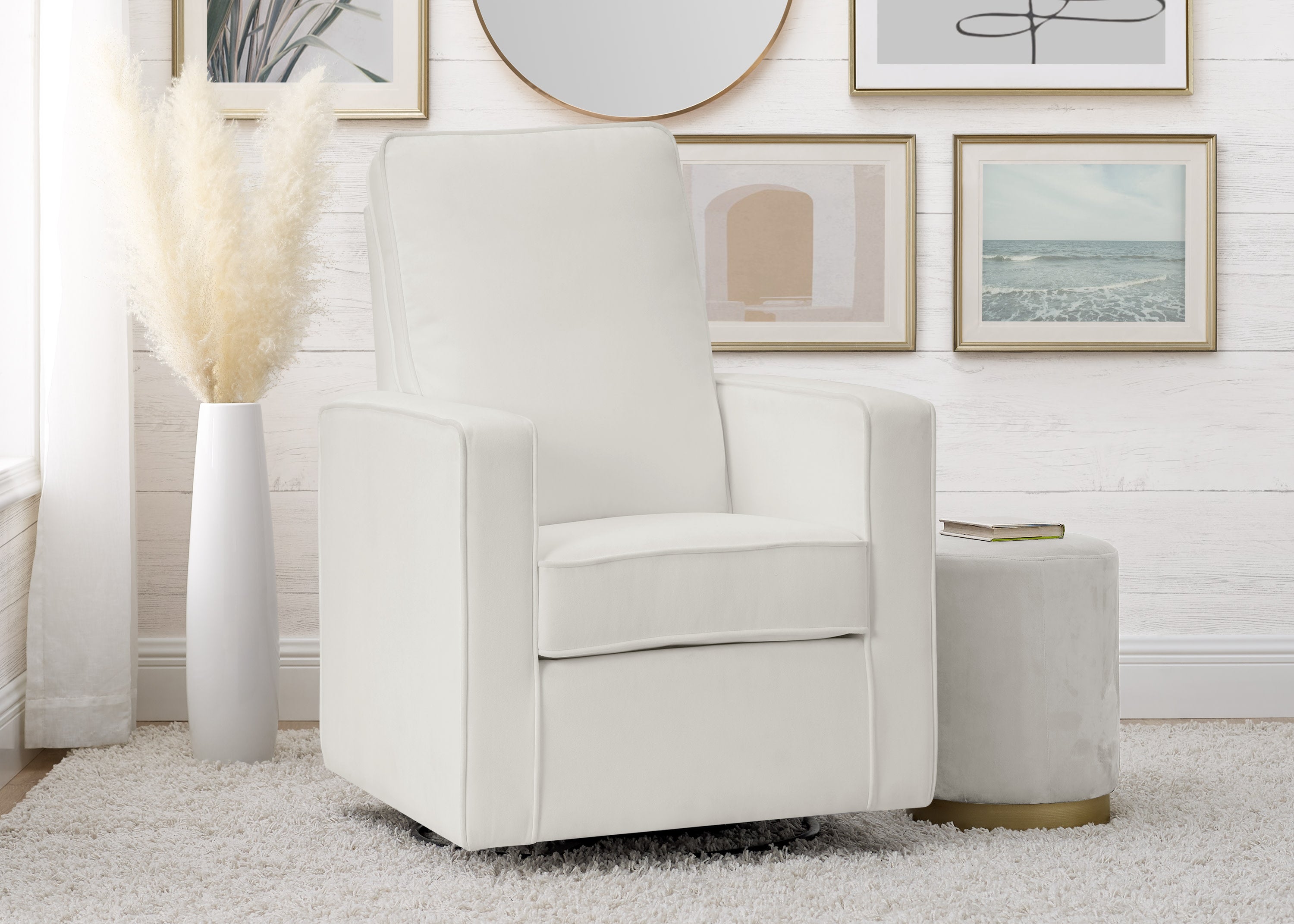 Skye Nursery Glider Swivel Chair with LiveSmart Fabric - Comfortable Rocking Recliner for Breastfeeding, Baby Room & Nursery Decor - Perfect for Nursing Mothers & Newborn Care