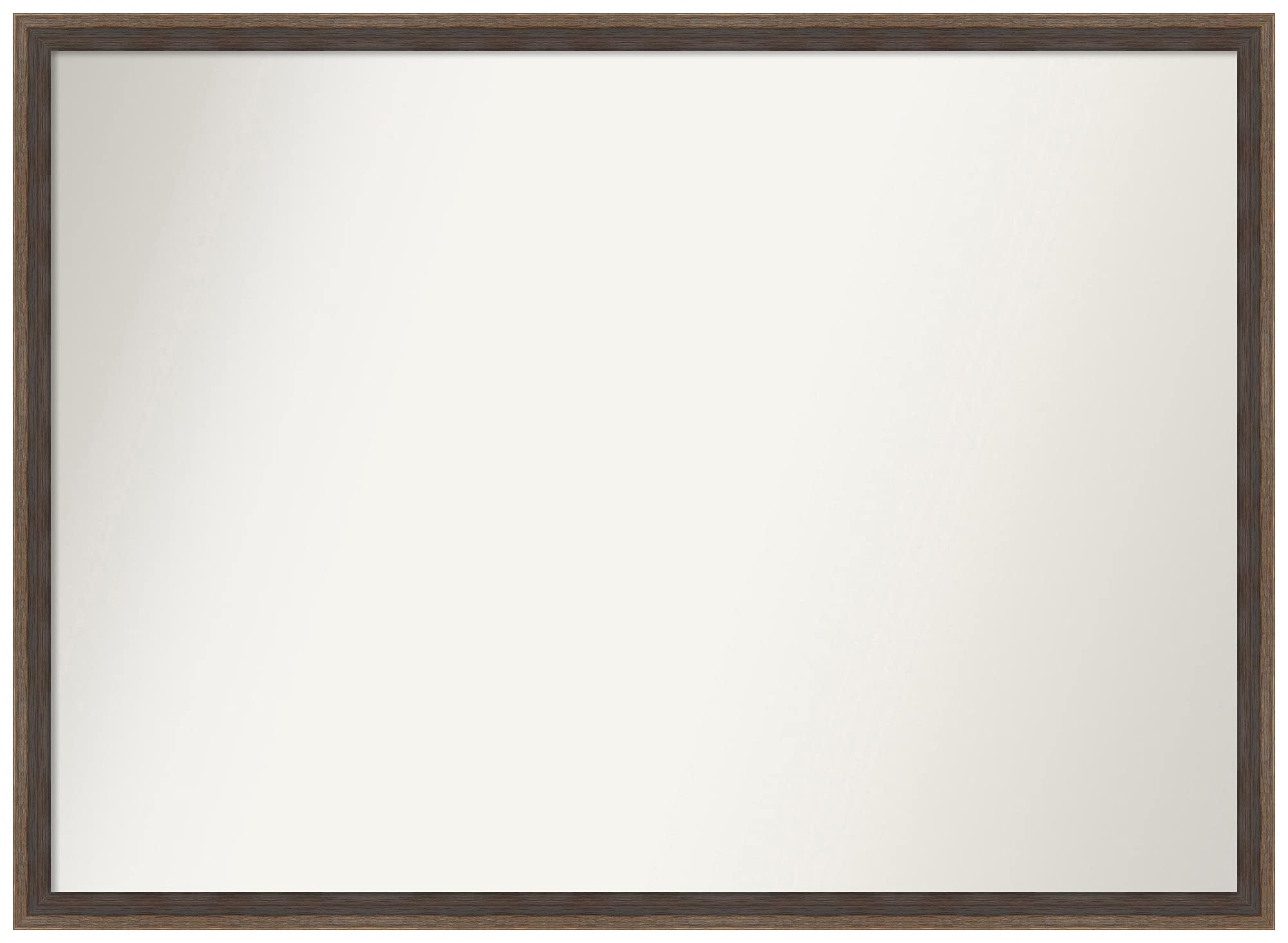 Amanti Art Non-Beveled Custom Wall Mirror 21.25 x 29.25 Inches - Solid Hardwood Wedge Mocha Frame - Bathroom, Living Room, Bedroom Decor - Multiple Custom Sizes Available - Elegant Brown Wall Mirror for Home & Office