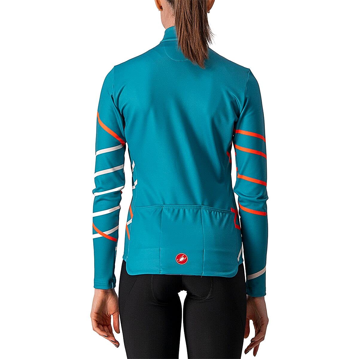 CASTELLI Women's Long Sleeve Diagonal Cycling Jersey - Breathable Performance Bike Shirt for Road & Mountain Biking | Perfect for Training & Outdoor Sports