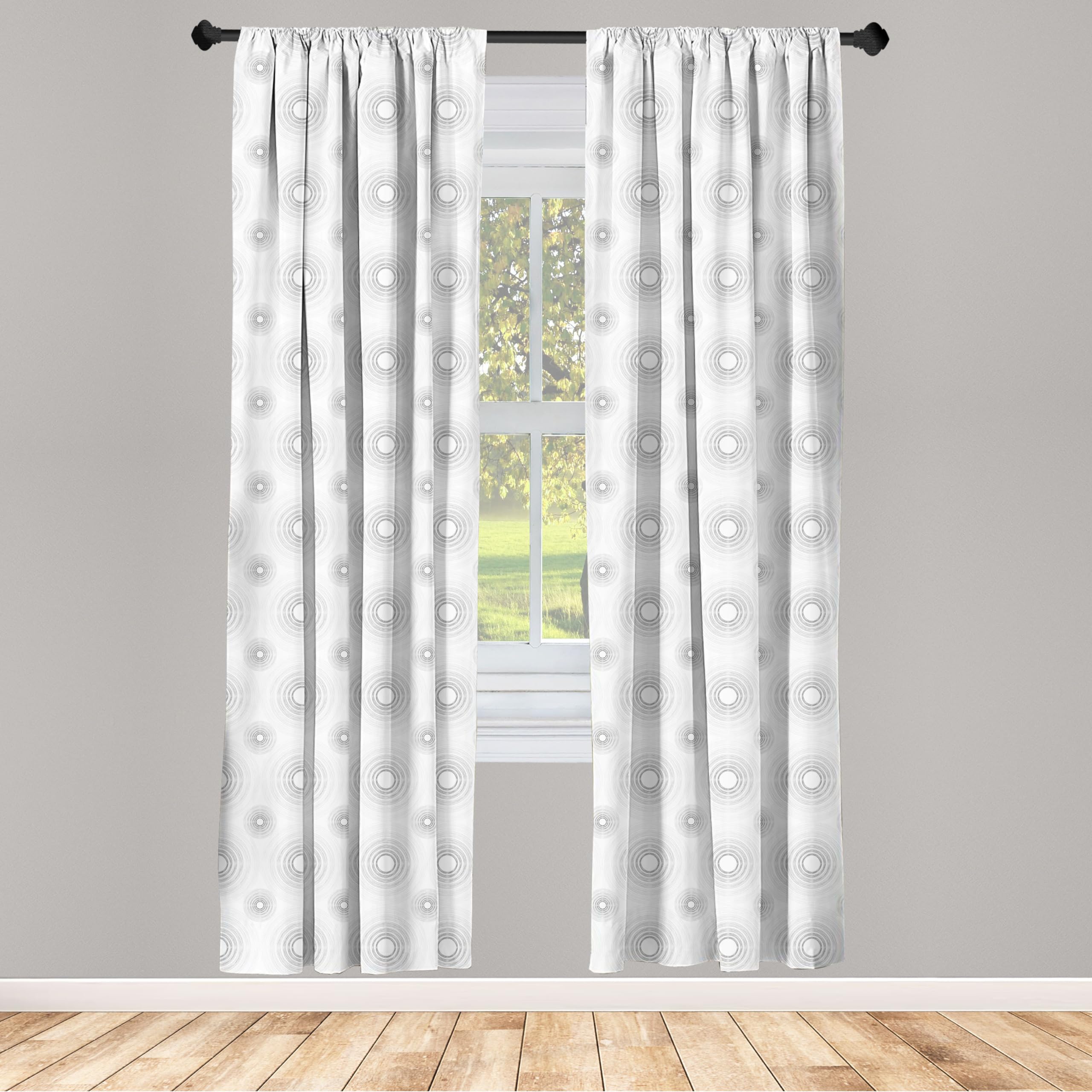 Ambesonne Grey Spiral Design Window Curtains Set of 2 - 28