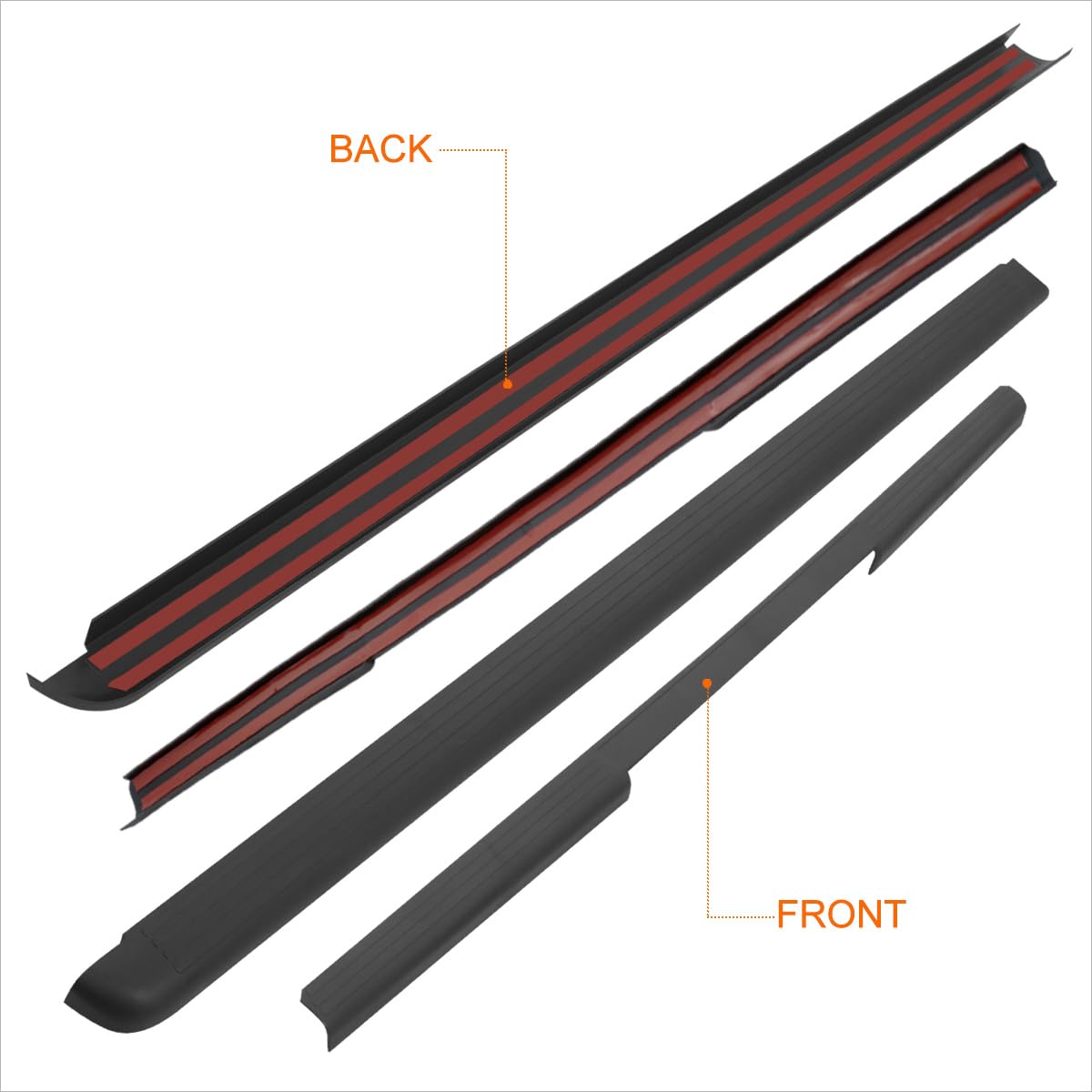 3Pcs Tailgate Bed Rails Protector Caps for 2005-2014 Nissan Frontier 73.3