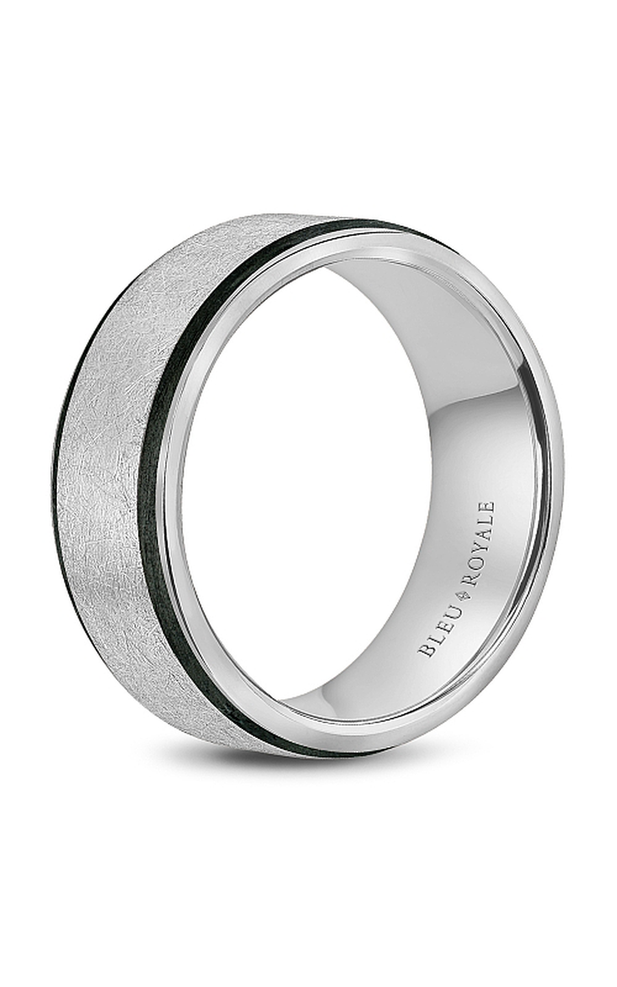 Bleu Royale Men's Wedding Band Ring - 14K White Gold Comfort Fit RYL-048W85 - Perfect for Engagement, Anniversary & Special Occasions
