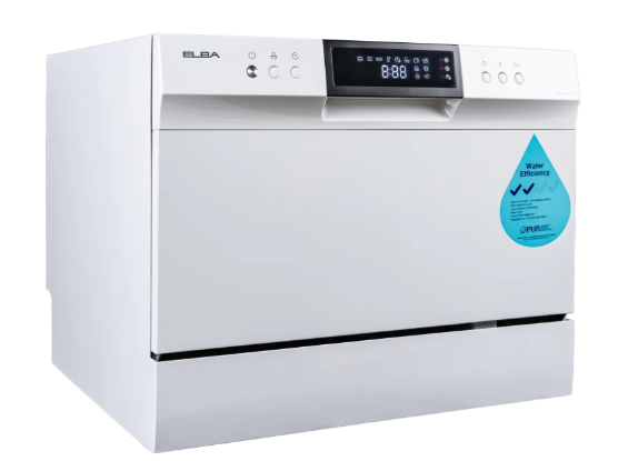 Elba EBDW 0680MWH 24 Inch Freestanding Dishwasher - Energy Star Certified, Quiet Operation, 14 Place Settings - Perfect for Apartments, Small Kitchens & Open Floor Plans