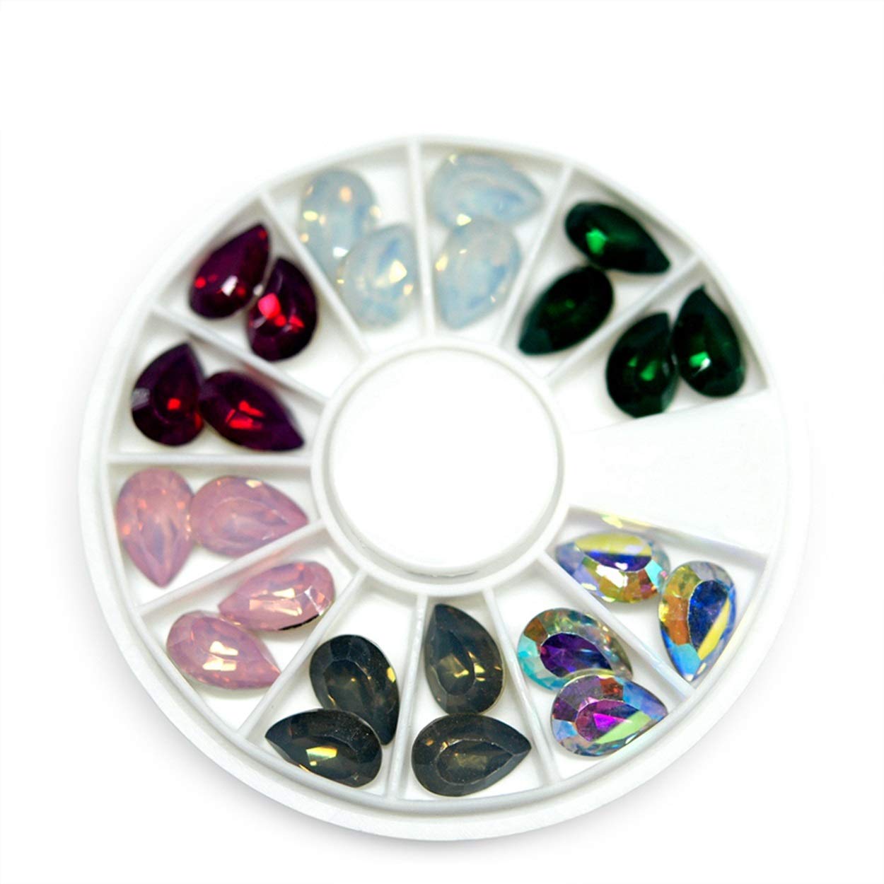 7 Styles Rhinestone Nail Art Decorations - Crystal Glitter Tips for Party & Wedding