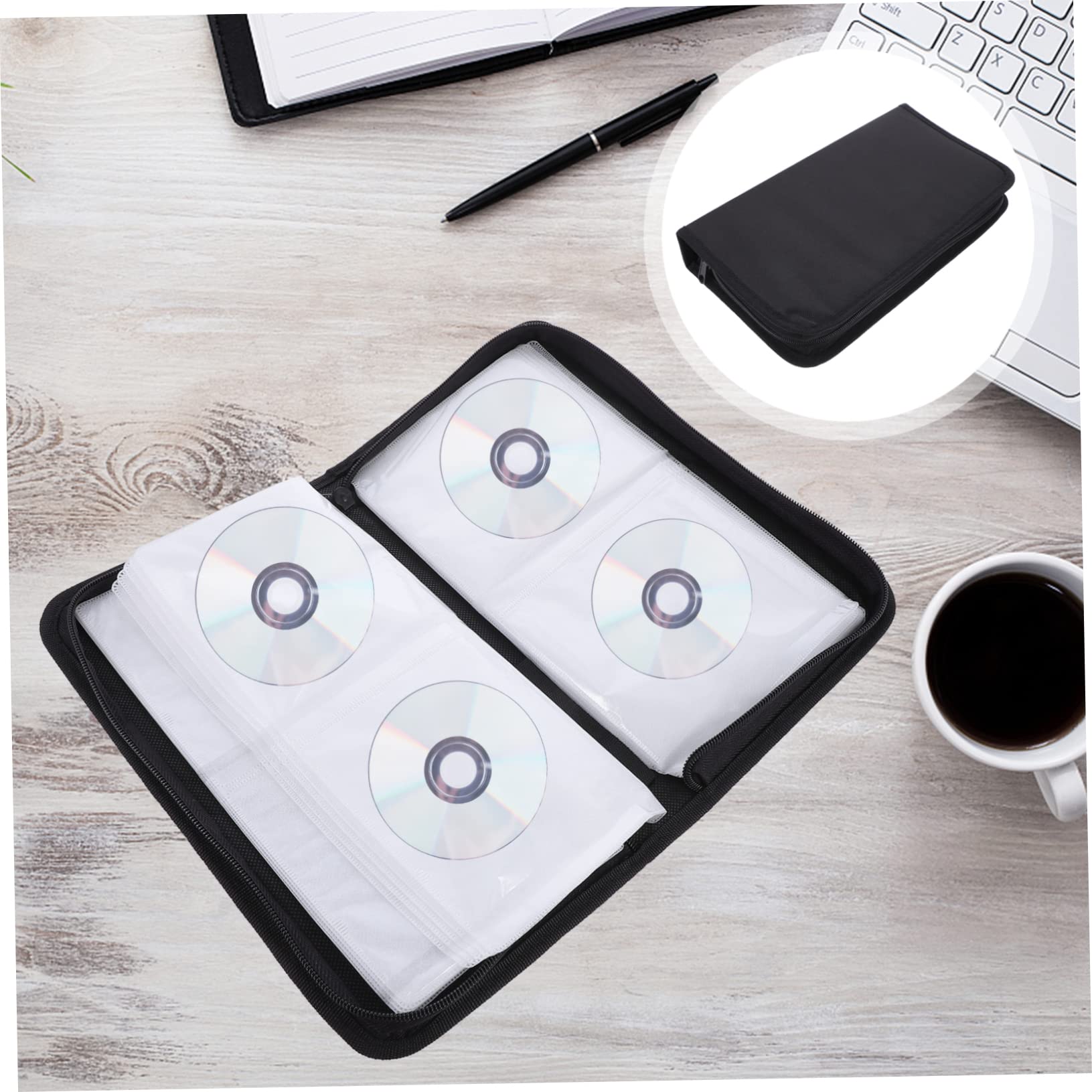 Homoyoyo Large Capacity CD Storage Bag - Car DVD Organizer with Zipper, Oxford Cloth Shell for CD/DVD/VCD Disc Protection | Perfect for Car, Home & Office Organization