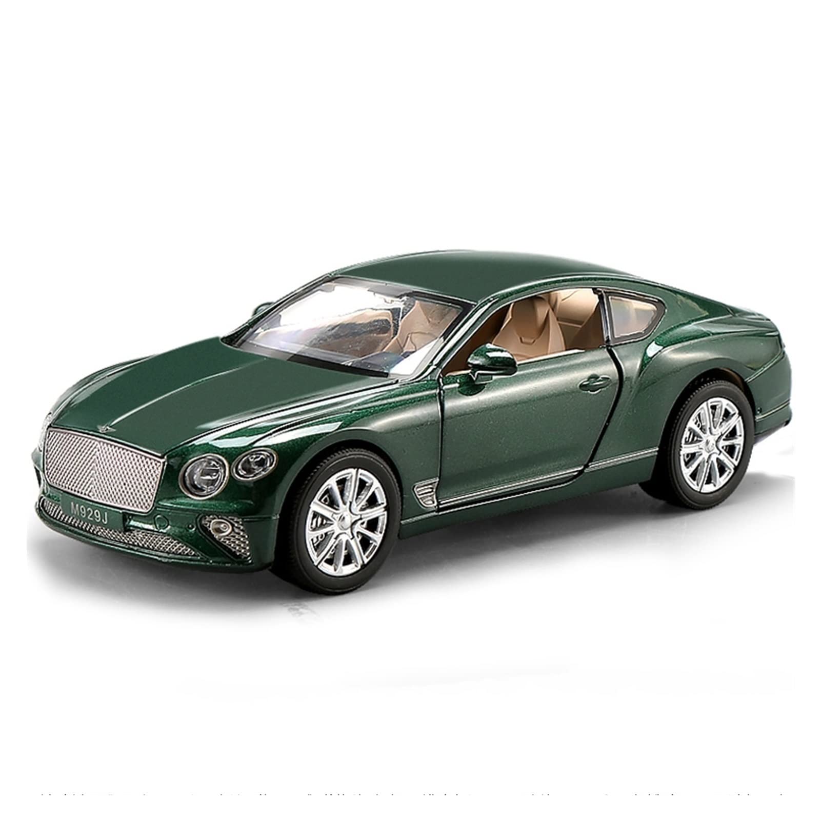 HETING 1:24 Scale Alloy Diecast Continental GT Bentley Model Car - Green Collectible Toy with Simulation Sound & Light, Pull Back Action - Perfect for Display, Gifts & Kids Play
